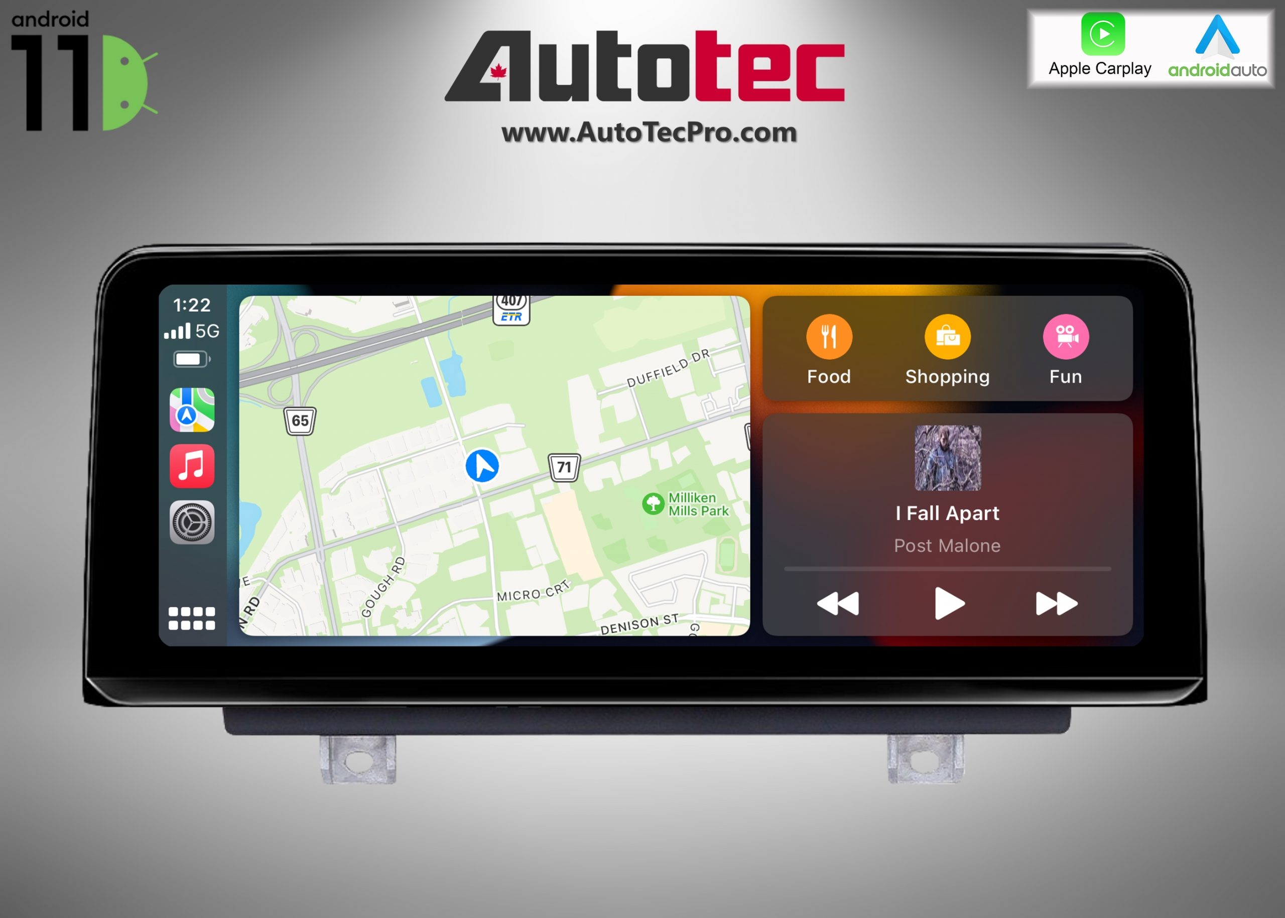 BMW 3 Series (2012 – 2018) F30 / F31 / F34 / F35 OEM FIT 10.25″/12.3″ HD  Touch-Screen Android Navigation System | GPS | BT | Wifi | 4G LTE | Camera  | CarPlay – AutoTecPro Navigation Systems