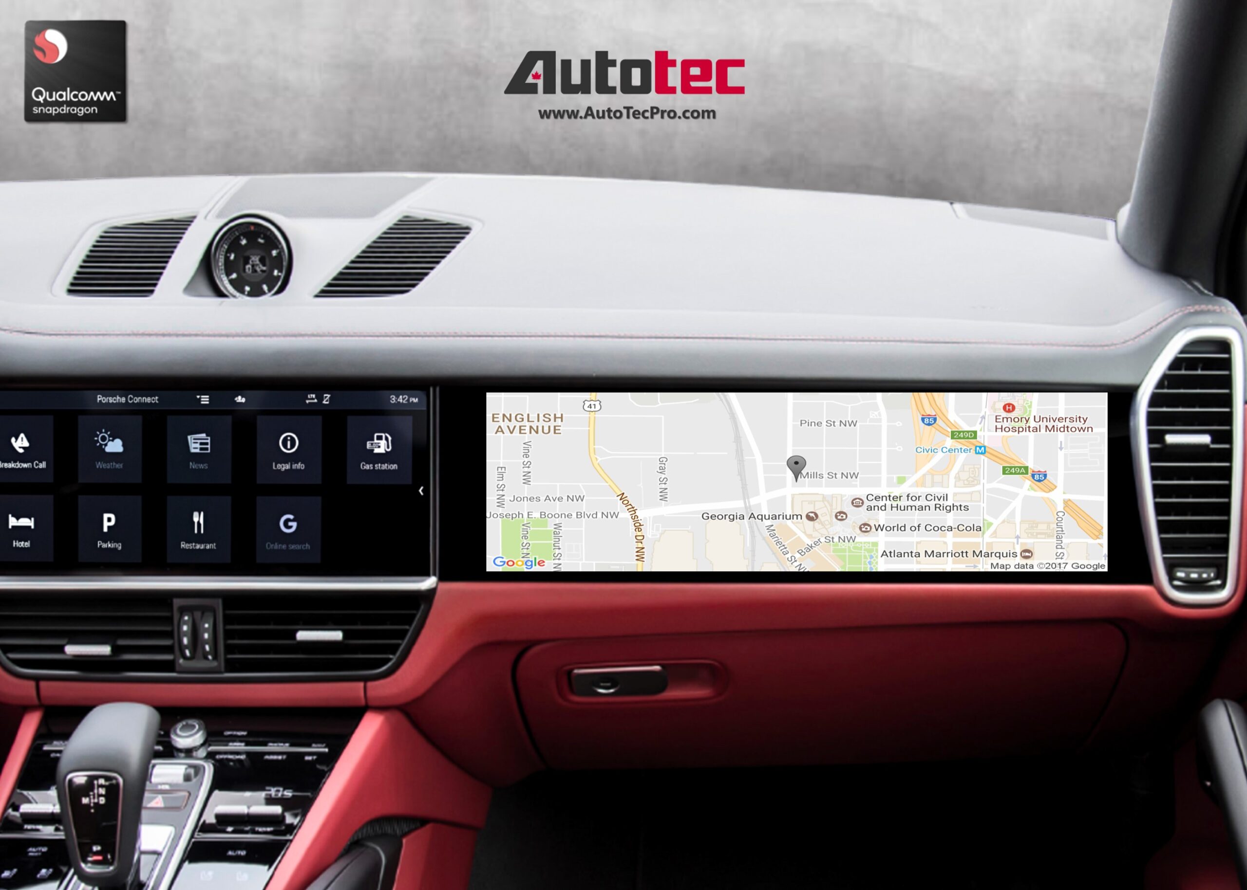 Porsche Cayenne (2017 – 2023) 15″ HD IPS Passenger Side Display | Video In Motion | WiFi | 4G LTE | CarPlay | Android Auto | Plug & Play