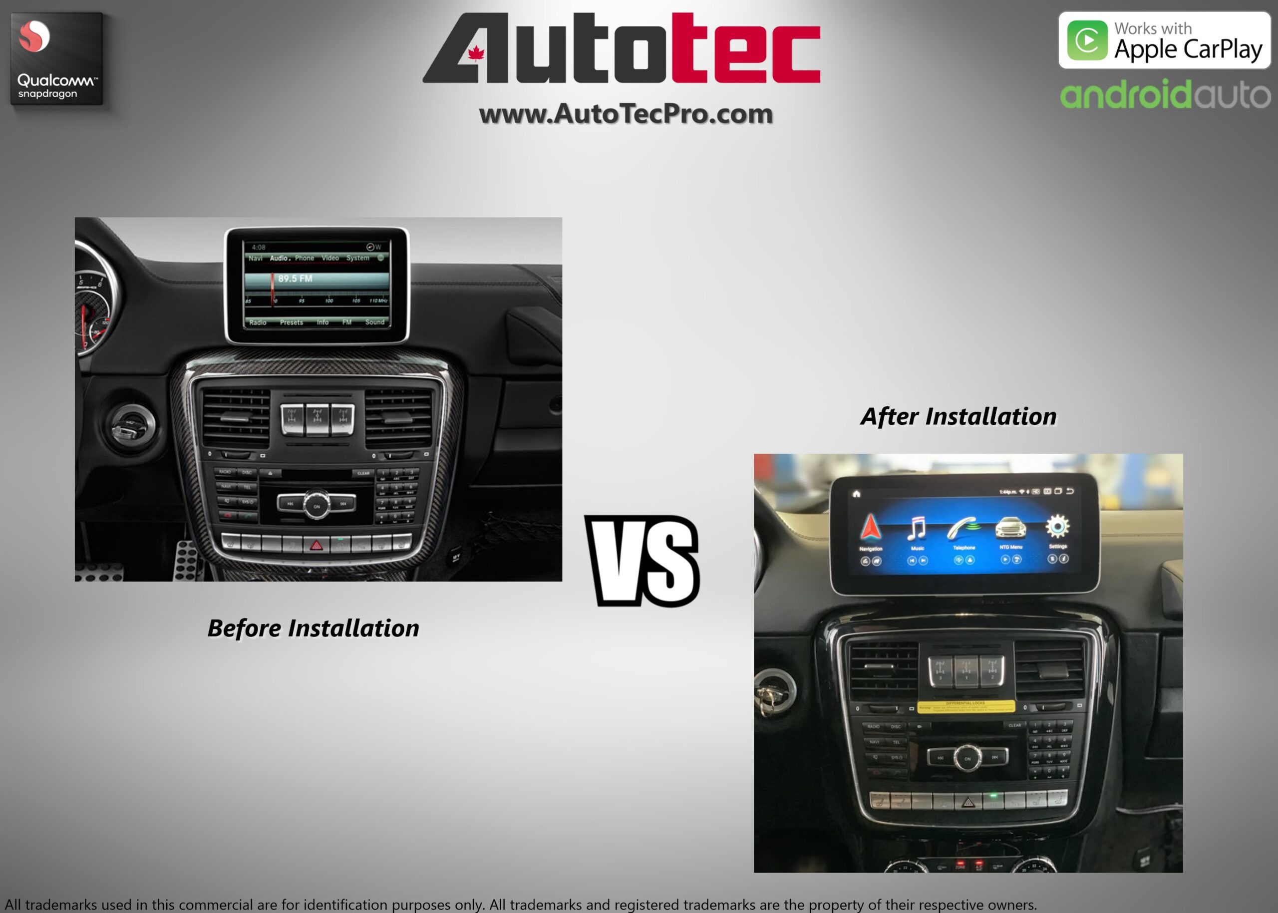 Mercedes-Benz G-Class (2013-2018 | W463) Direct-Fit 10.25″ / 12.3″ HD IPS Touch-Screen Android Navigation System | Android 14 | GPS | BT | Wifi | 4G LTE | CarPlay