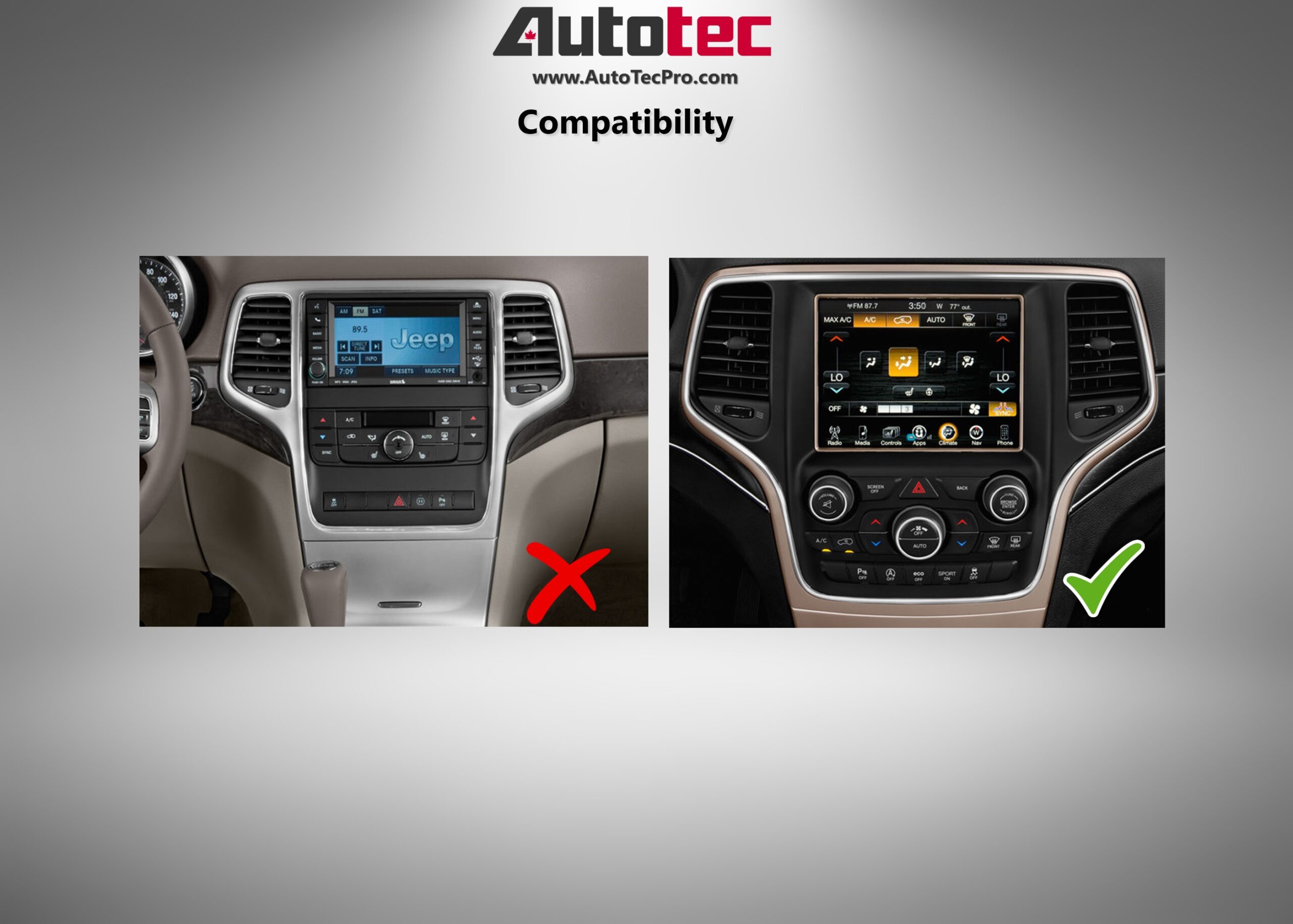 Jeep Grand Cherokee (2014 – 2021) 14.4″ IPS QHD 2K Touch-Screen Android Navigation System | Android 13 | GPS | BT | Wifi | CarPlay | Android Auto | 4G LTE