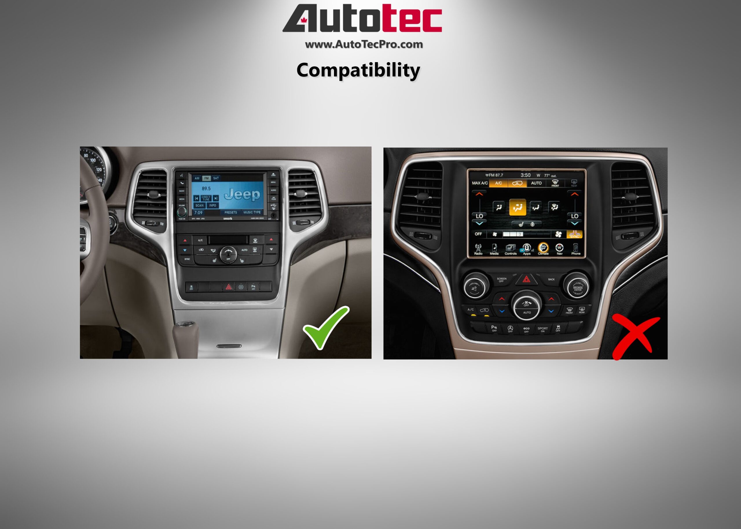 Jeep Grand Cherokee (2011 – 2013) 14.4″ IPS QHD 2K Touch-Screen Android Navigation System | Android 13 | GPS | BT | Wifi | CarPlay | Android Auto | 4G LTE