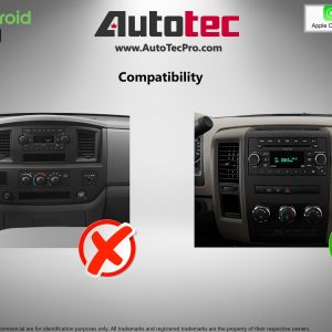 Dodge RAM (2009 – 2012) 13.8″ HD Tesla-Style Navigation & Infotainment System | Android 13 | GPS | BT | Wifi | CarPlay | Android Auto | 4G LTE