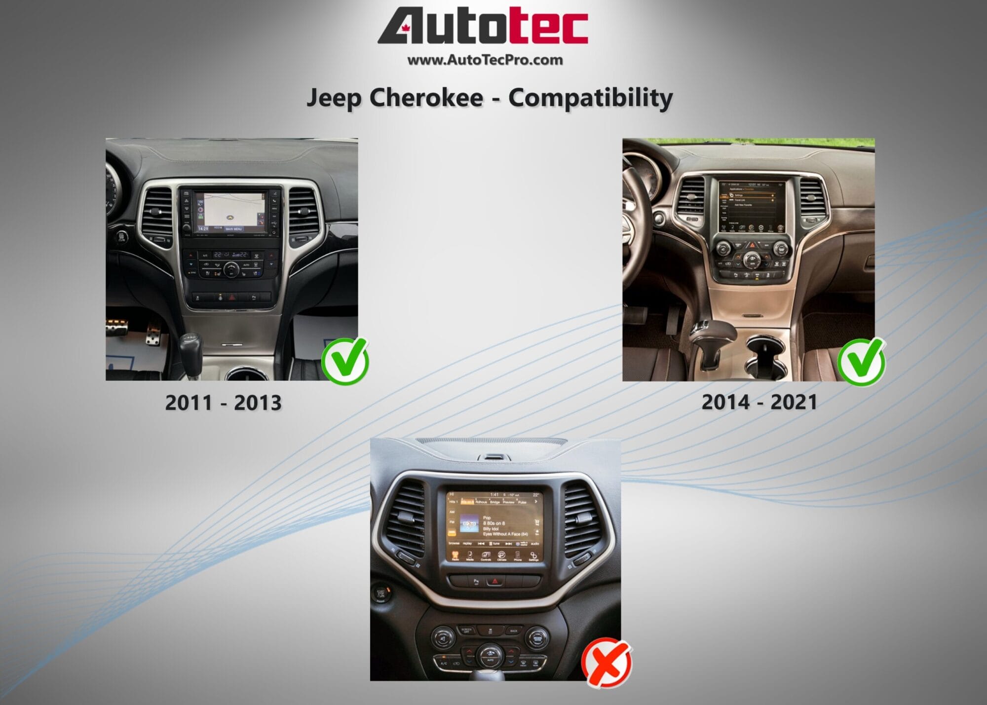 Jeep Grand Cherokee (2014 – 2021) 14.4″ IPS QHD 2K Touch-Screen Android Navigation System | Android 13 | GPS | BT | Wifi | CarPlay | Android Auto | 4G LTE