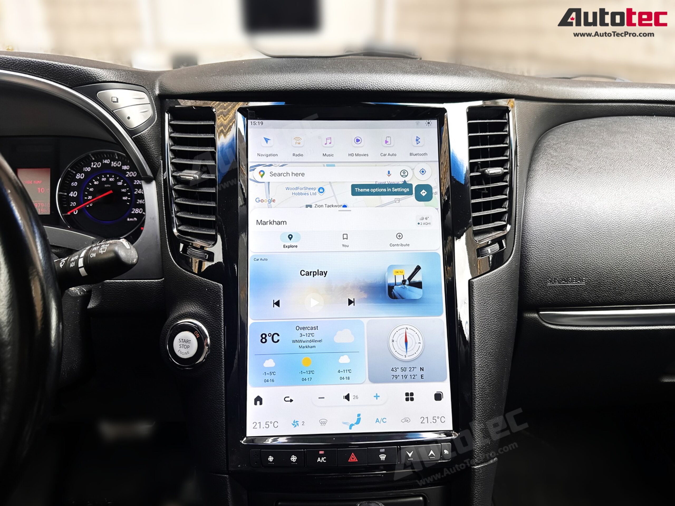 Infiniti FX25, FX35, FX37, FX45, FX50, QX70 14.4” HD IPS Touch-Screen Navigation & Infotainment System | Android 13 | GPS | BT | WiFi | Camera | CarPlay