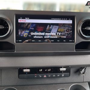 Mercedes-Benz Sprinter (2019 – 2024) Direct-Fit 10.25″ HD Touch-Screen Android Navigation System | Android 14 | GPS | BT | Wifi | CarPlay | Android Auto | Camera | 4G LTE – For Stock Basic Radio