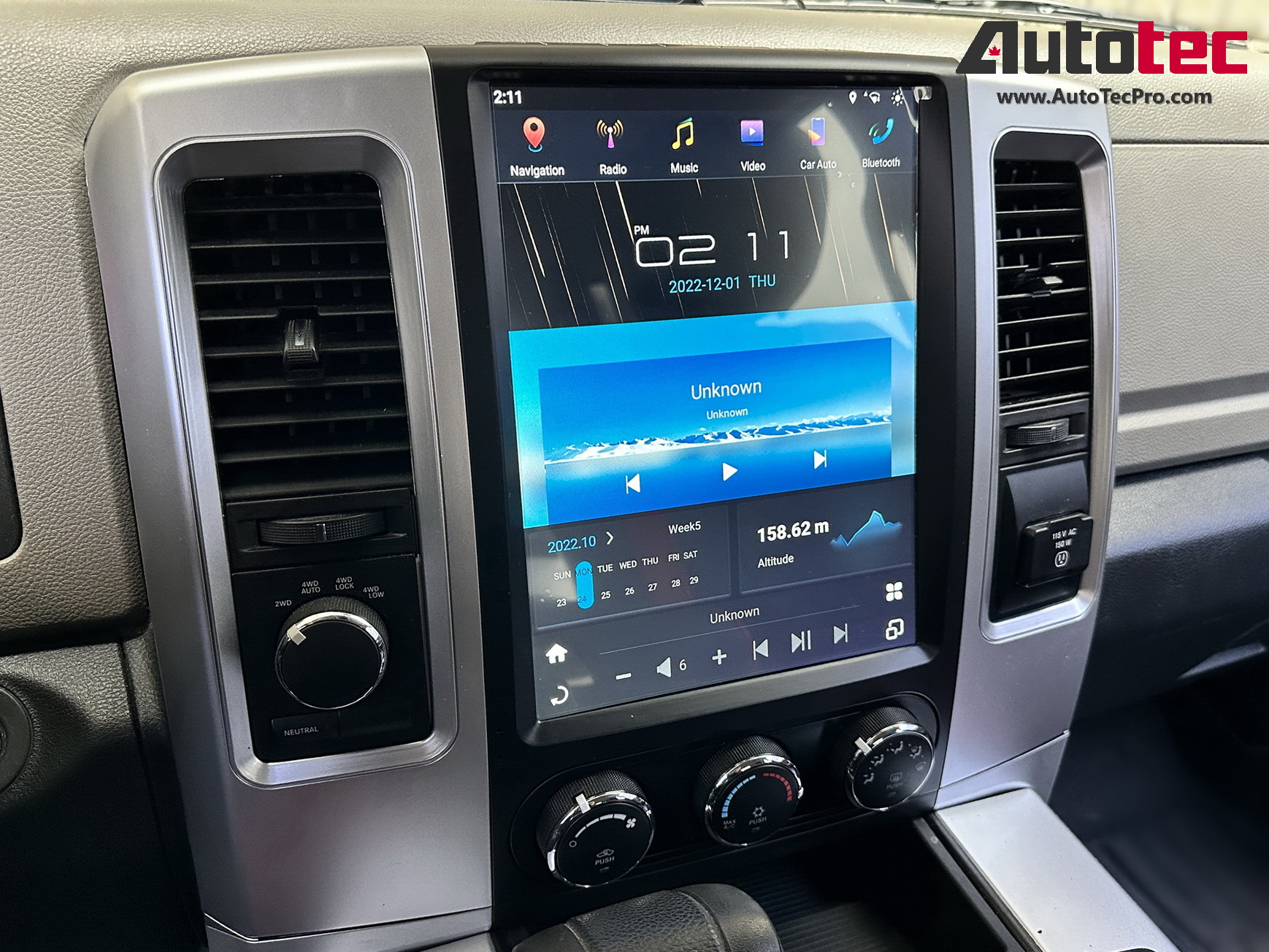 Dodge RAM (2009 – 2012) 10.4″ / 12.1″ HD Tesla-Style Navigation & Infotainment System | Android 11 | GPS | BT | Wifi | CarPlay | Android Auto | 4G LTE