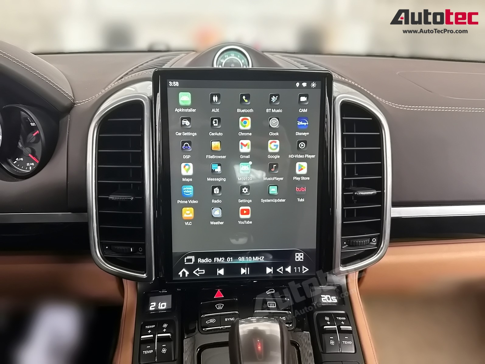 Porsche Cayenne (2011 – 2018) 10.4″ HD IPS Tesla-Style Navigation & Infotainment System | GPS | BT | Wifi | CarPlay | Android Auto | 4G LTE