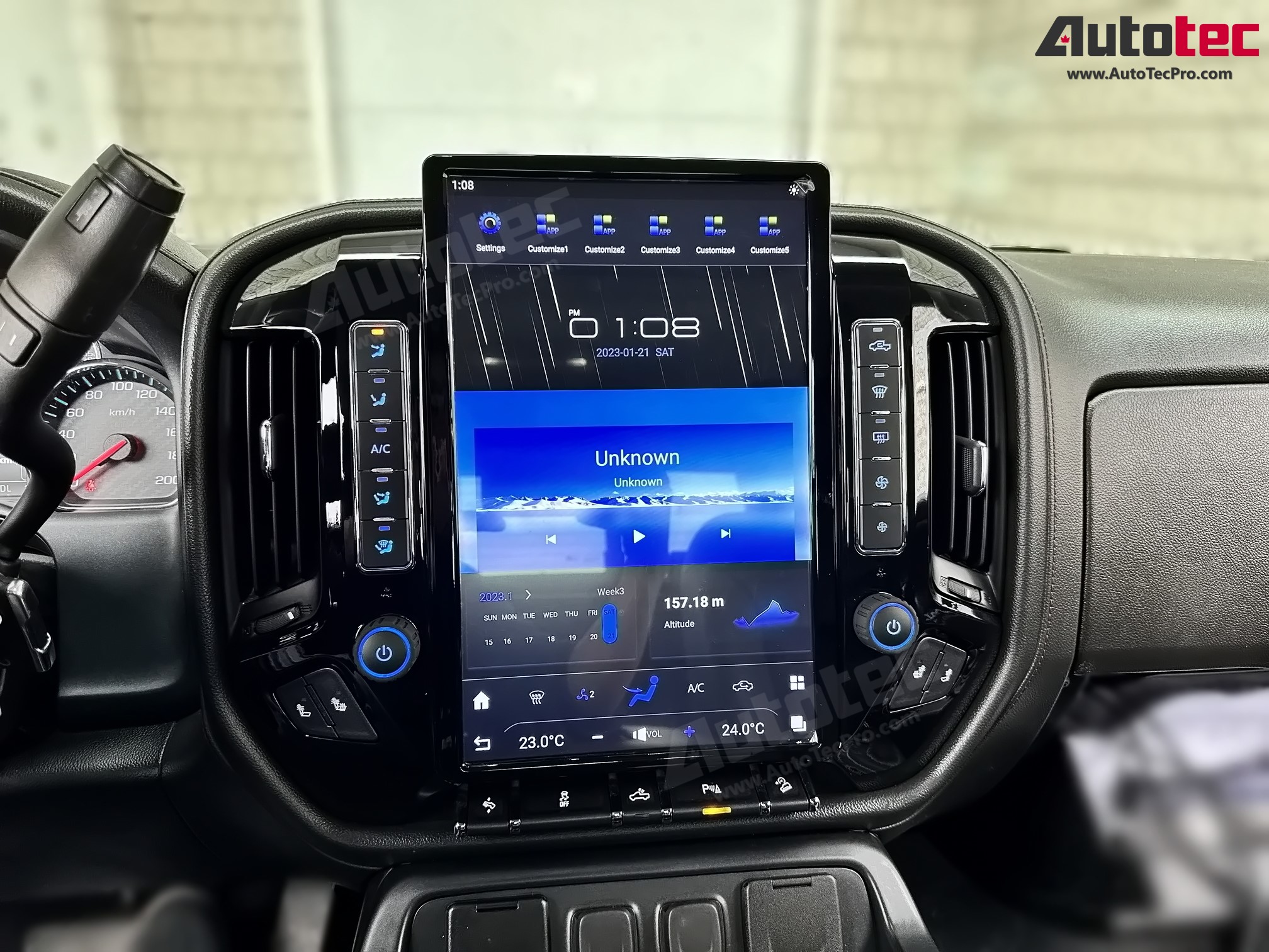 Chevrolet Silverado / GMC Sierra (2014 – 2019) 15.6″ IPS QHD 2K Touch-Screen Navigation & Infotainment System | Android 13 | GPS | BT | Wifi | CarPlay | Onstar | DSP | 4G LTE