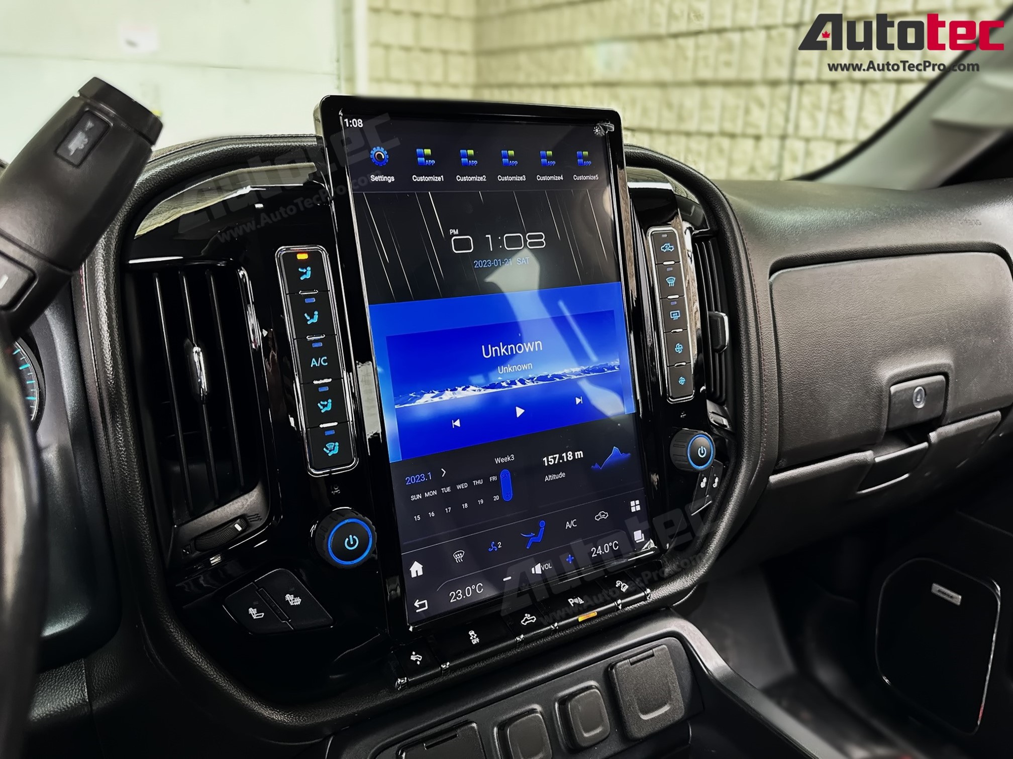 Chevrolet Silverado / GMC Sierra (2014 – 2019) 15.6″ IPS QHD 2K Touch-Screen Navigation & Infotainment System | Android 13 | GPS | BT | Wifi | CarPlay | Onstar | DSP | 4G LTE