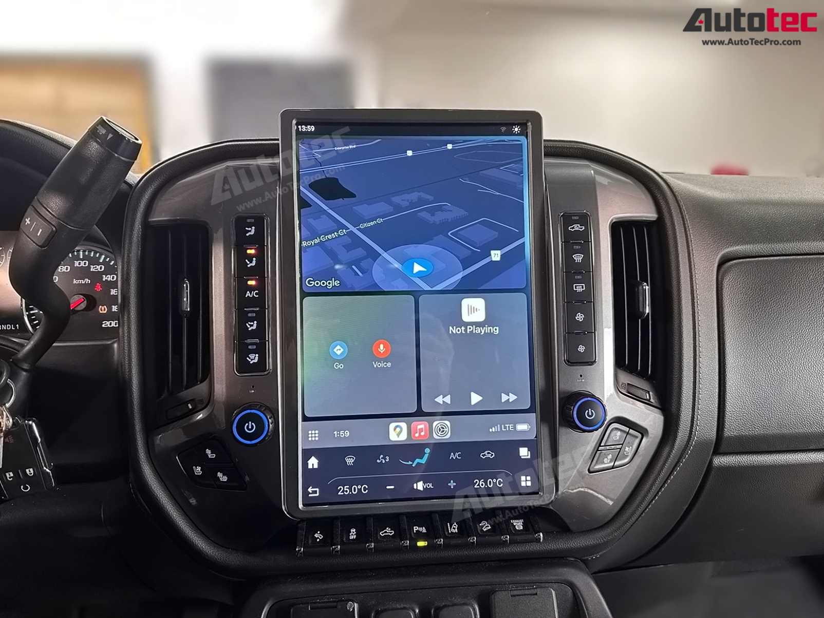 Chevrolet Silverado / GMC Sierra (2014 – 2019) 15.6″ IPS QHD 2K Touch-Screen Navigation & Infotainment System | Android 13 | GPS | BT | Wifi | CarPlay | Onstar | DSP | 4G LTE