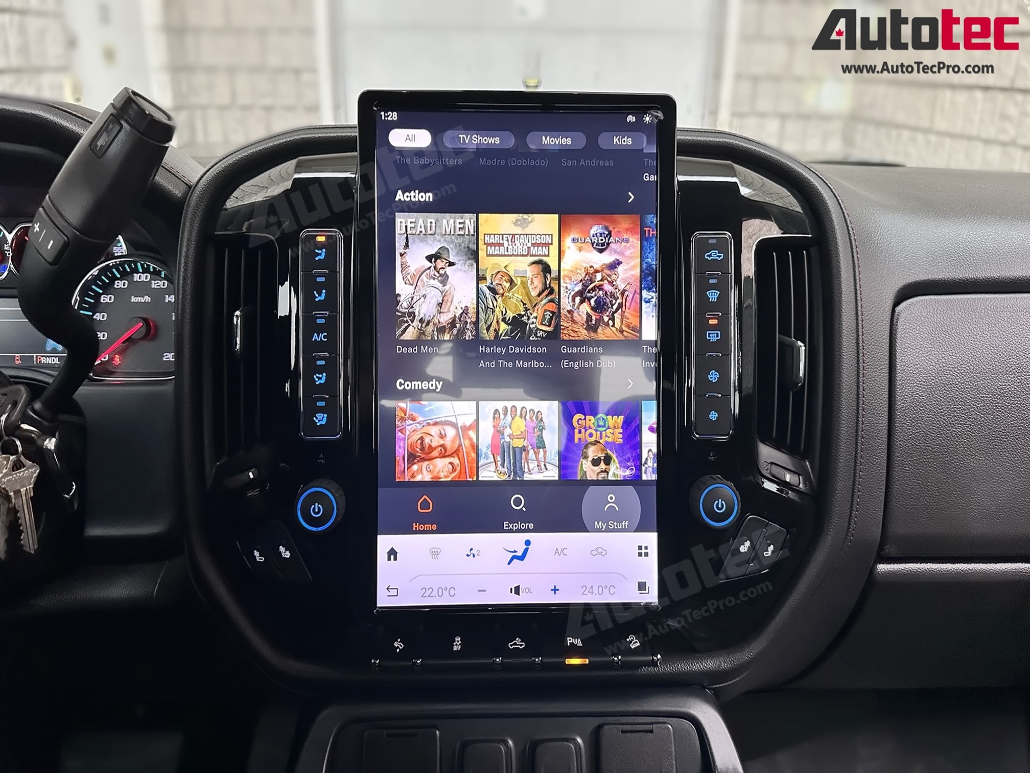 Chevrolet Silverado / GMC Sierra (2014 – 2019) 15.6″ IPS QHD 2K Touch-Screen Navigation & Infotainment System | Android 13 | GPS | BT | Wifi | CarPlay | Onstar | DSP | 4G LTE