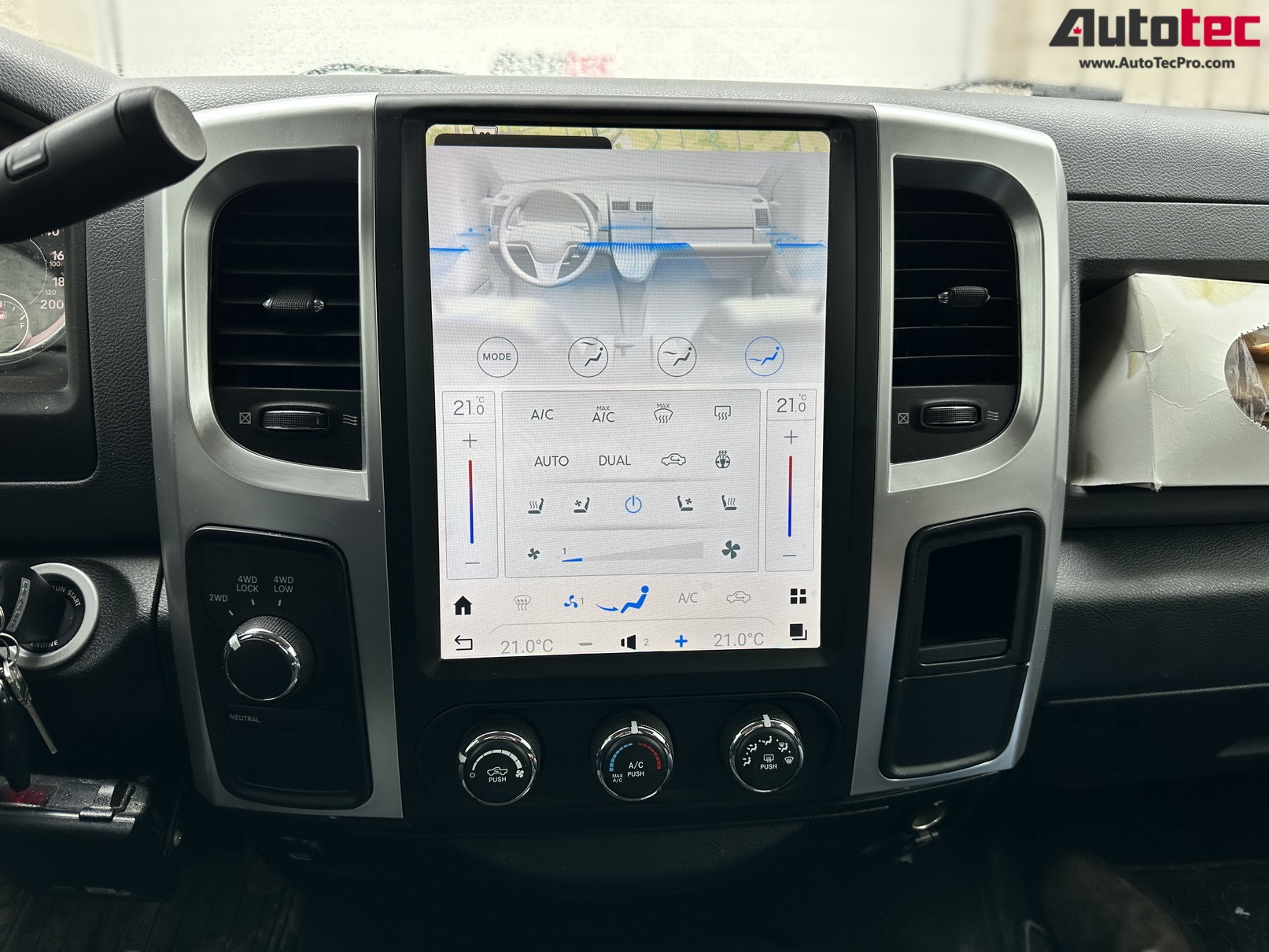 Dodge RAM (2013 – 2022) 12.1″ HD Tesla-Style Navigation & Infotainment System | Android 11 | GPS | BT | Wifi | CarPlay | Android Auto | 4G LTE