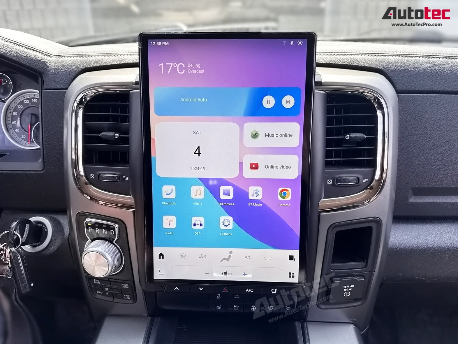 Dodge RAM (2013 – 2018) 14.4″ IPS QHD 2K Touch-Screen Android Navigation System | Android 13 | GPS | BT | Wifi | CarPlay | Android Auto | 4G LTE
