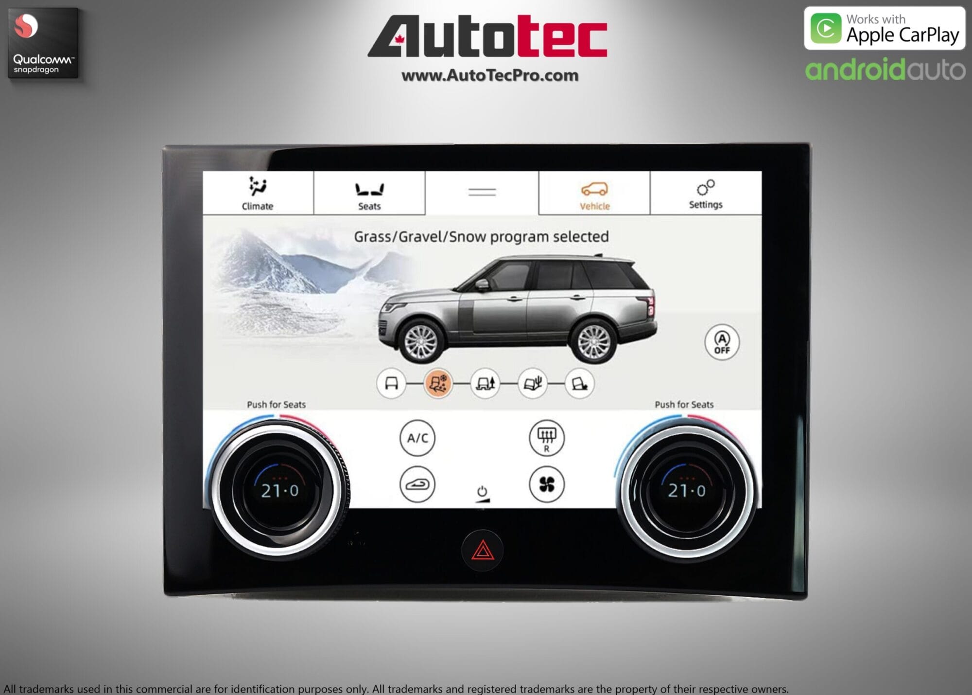 Range Rover Vogue | Sport | Evoque (2013-2018) OEM FIT 10.1″ LCD Touch-Screen Digital A/C Climate Control