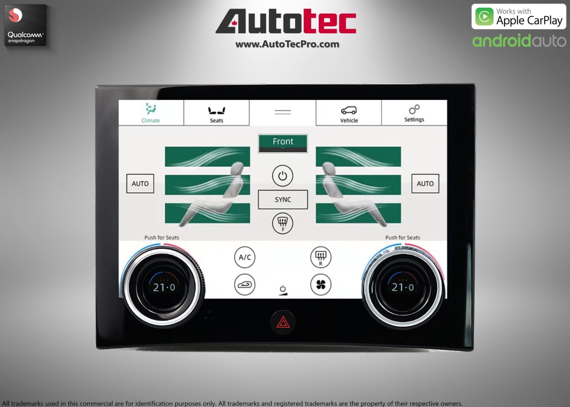 Range Rover Vogue | Sport | Evoque (2013-2018) OEM FIT 10.1″ LCD Touch-Screen Digital A/C Climate Control