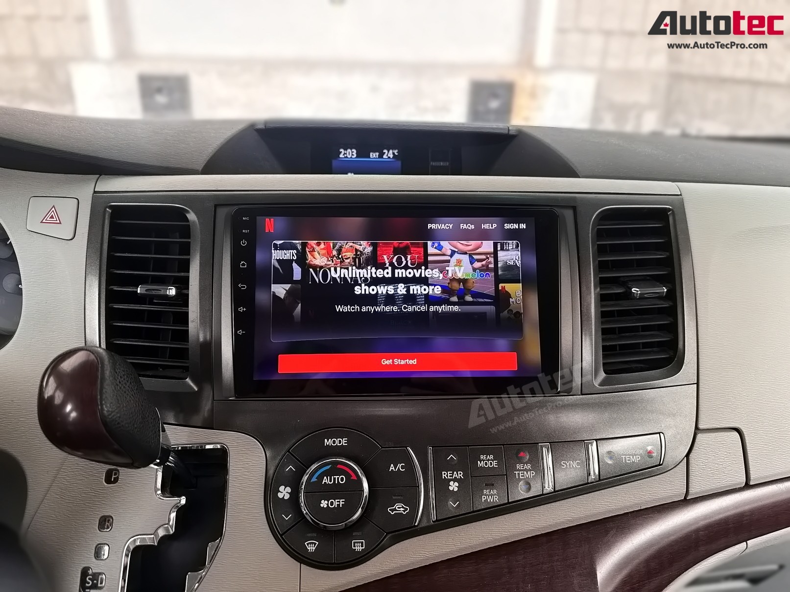 Toyota Sienna (2011 – 2014) OEM FIT 9″ HD Touch-Screen Android Navigation System | Android 13 | GPS | BT | Wifi | CarPlay | Camera