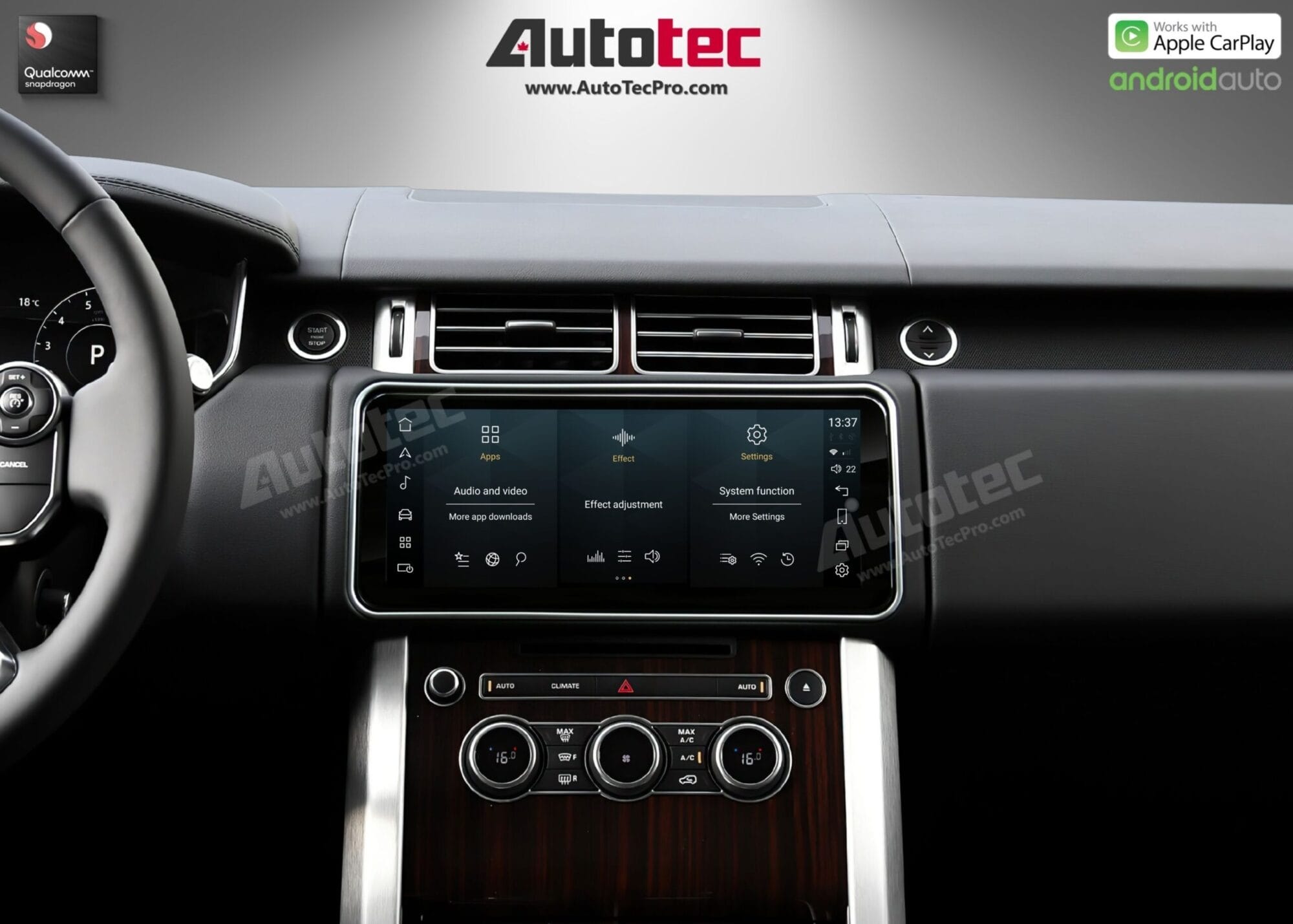 Land Rover Range Rover Vogue (2013 – 2018) 12.3″ HD IPS Touch-Screen Navigation & Infotainment System | Android 14 | GPS | BT | Wifi | CarPlay | Bosch | Harman | 4G LTE