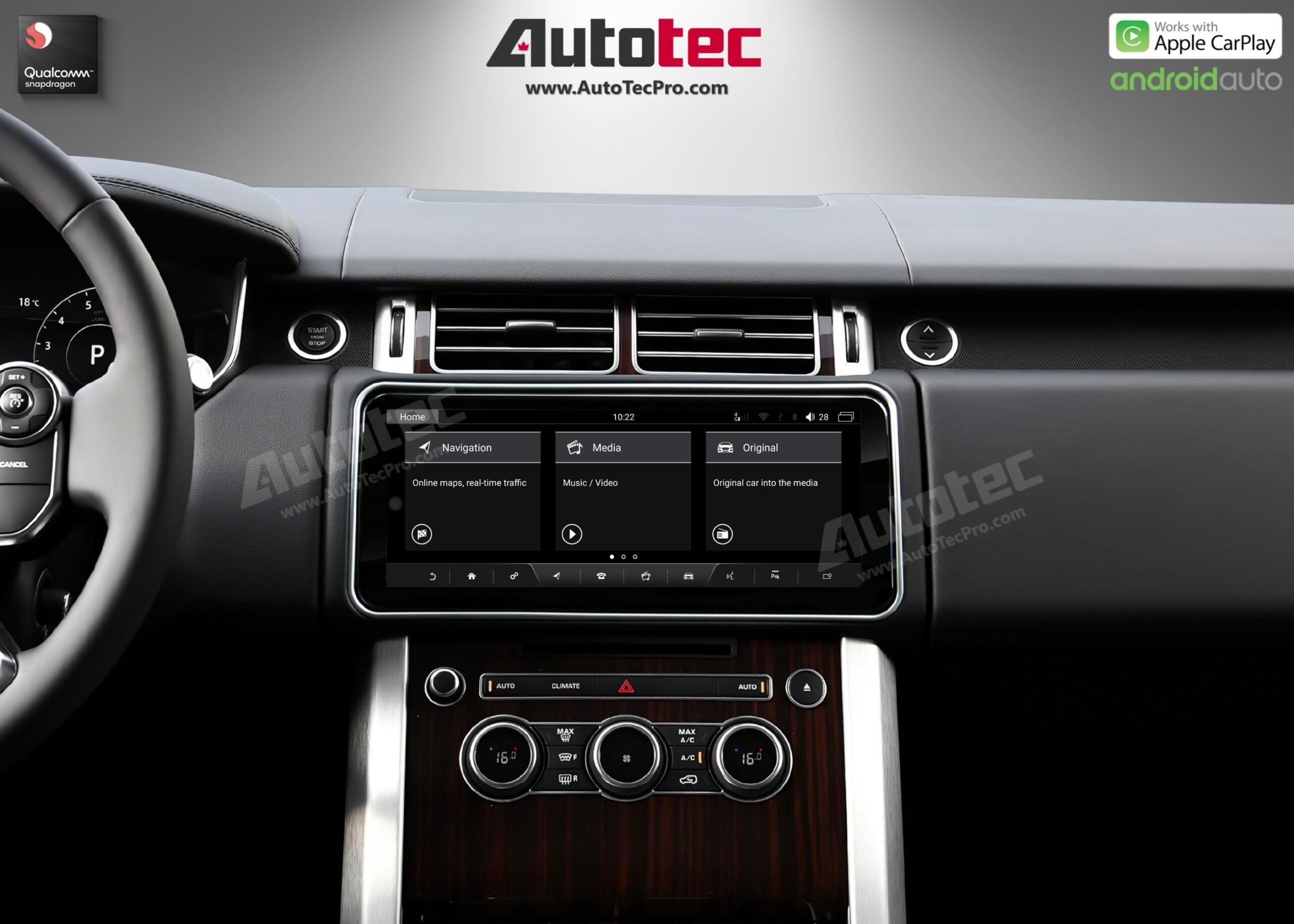 Land Rover Range Rover Vogue (2013 – 2017) 12.3″ HD IPS Touch-Screen Navigation & Infotainment System | Android 13 | GPS | BT | Wifi | CarPlay | Bosch | Harman | 4G LTE