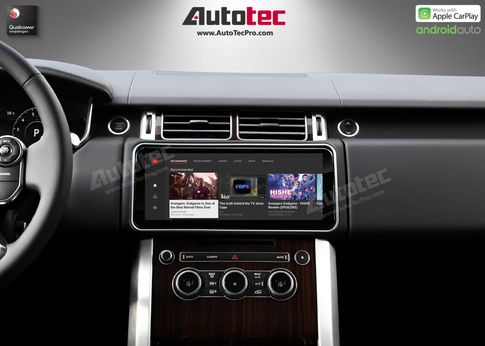 Land Rover Range Rover Vogue (2013 – 2018) 12.3″ HD IPS Touch-Screen Navigation & Infotainment System | Android 14 | GPS | BT | Wifi | CarPlay | Bosch | Harman | 4G LTE