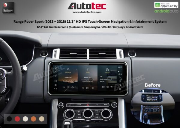 Land Rover Range Rover Sport (2014 – 2017) 12.3″ HD IPS Touch-Screen Navigation & Infotainment System (4)