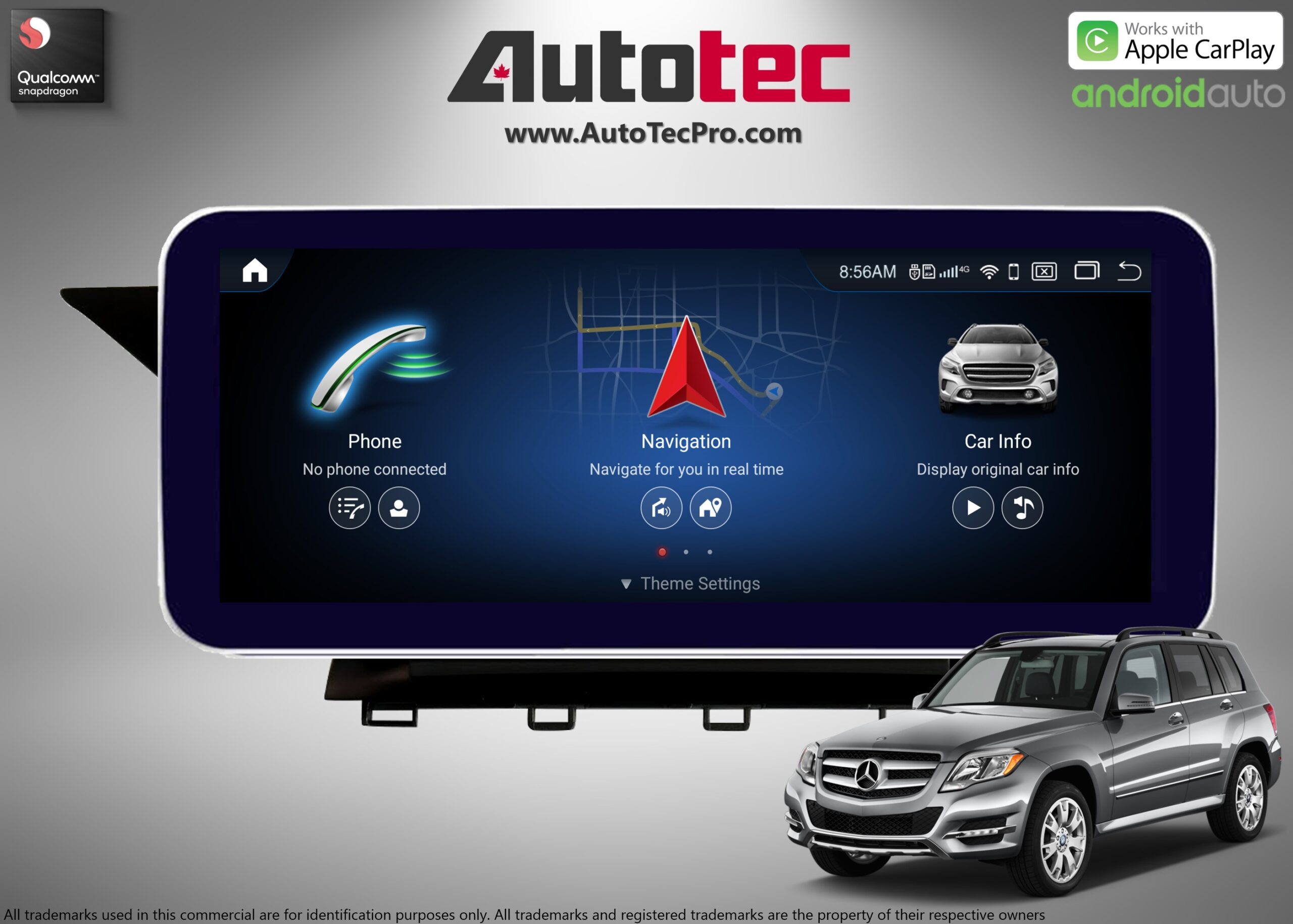 Mercedes-Benz GLK (2008-2012 | X204) Direct-Fit 10.25″ / 12.3″ HD IPS Touch-Screen Android Navigation | Android 14 | BT | CarPlay | Camera