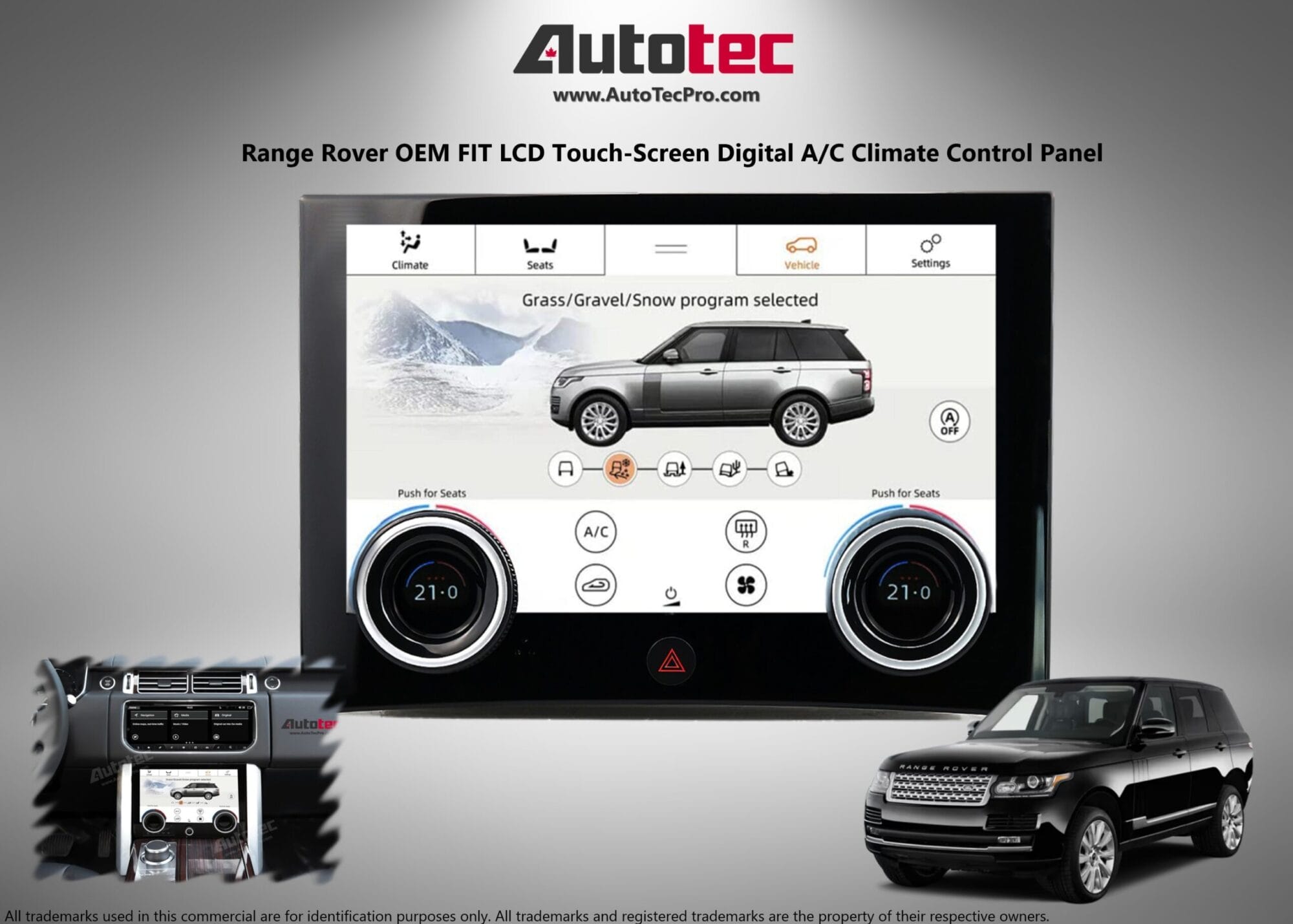 Range Rover Vogue | Sport | Evoque (2013-2018) OEM FIT 10.1″ LCD Touch-Screen Digital A/C Climate Control
