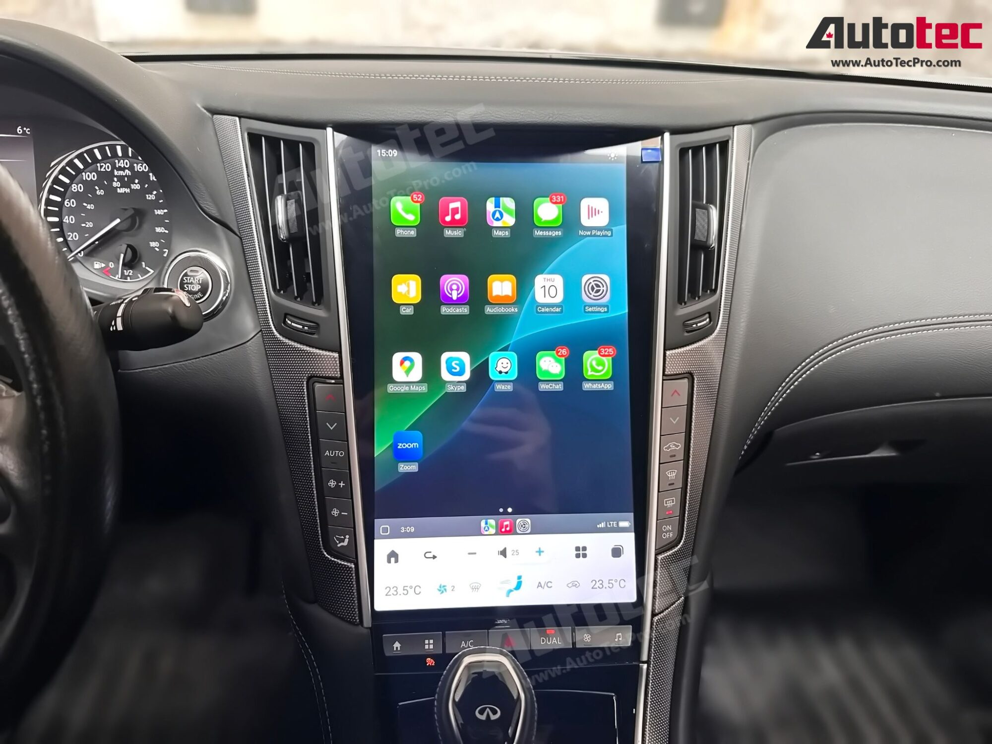 Infiniti Q50 / Q60 (2020 – 2023) 13.6″ (Mark 7) IPS HD 1080P Touch-Screen Navigation & Infotainment System | Android 13 | GPS | BT | Wifi | 4G LTE | CarPlay