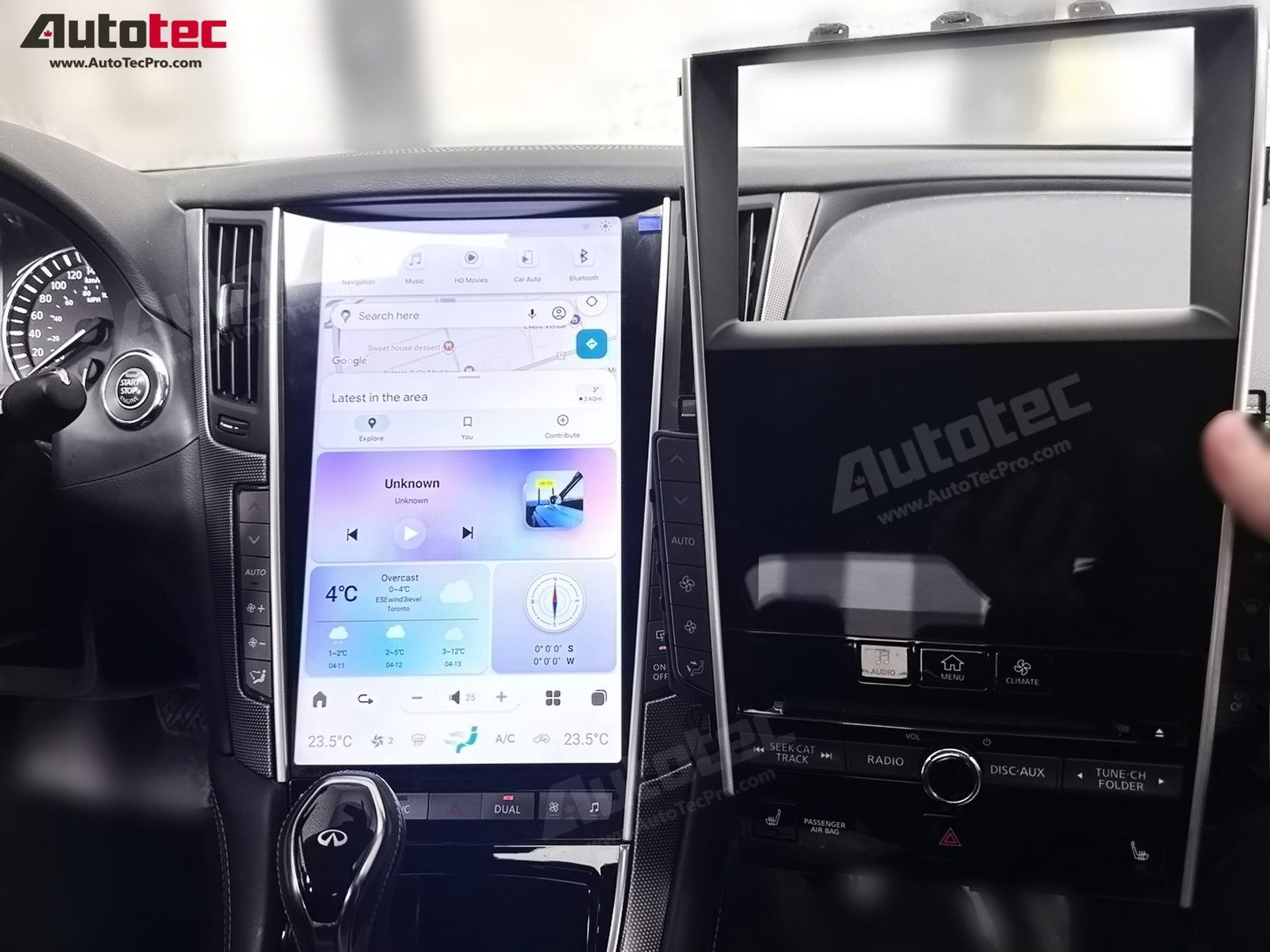 Infiniti Q50 / Q60 (2020 – 2023) 13.6″ (Mark 7) IPS HD 1080P Touch-Screen Navigation & Infotainment System | Android 13 | GPS | BT | Wifi | 4G LTE | CarPlay