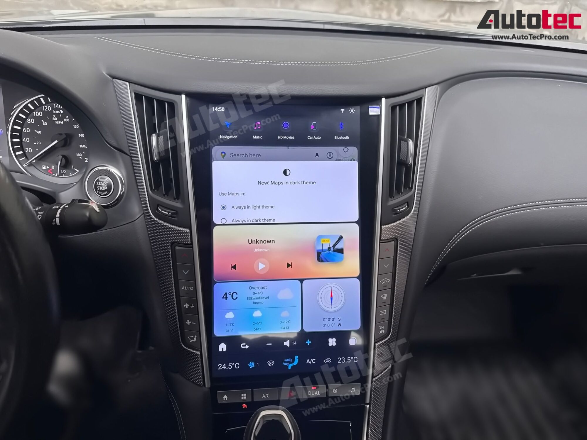 Infiniti Q50 / Q60 (2020 – 2023) 13.6″ (Mark 7) IPS HD 1080P Touch-Screen Navigation & Infotainment System | Android 13 | GPS | BT | Wifi | 4G LTE | CarPlay