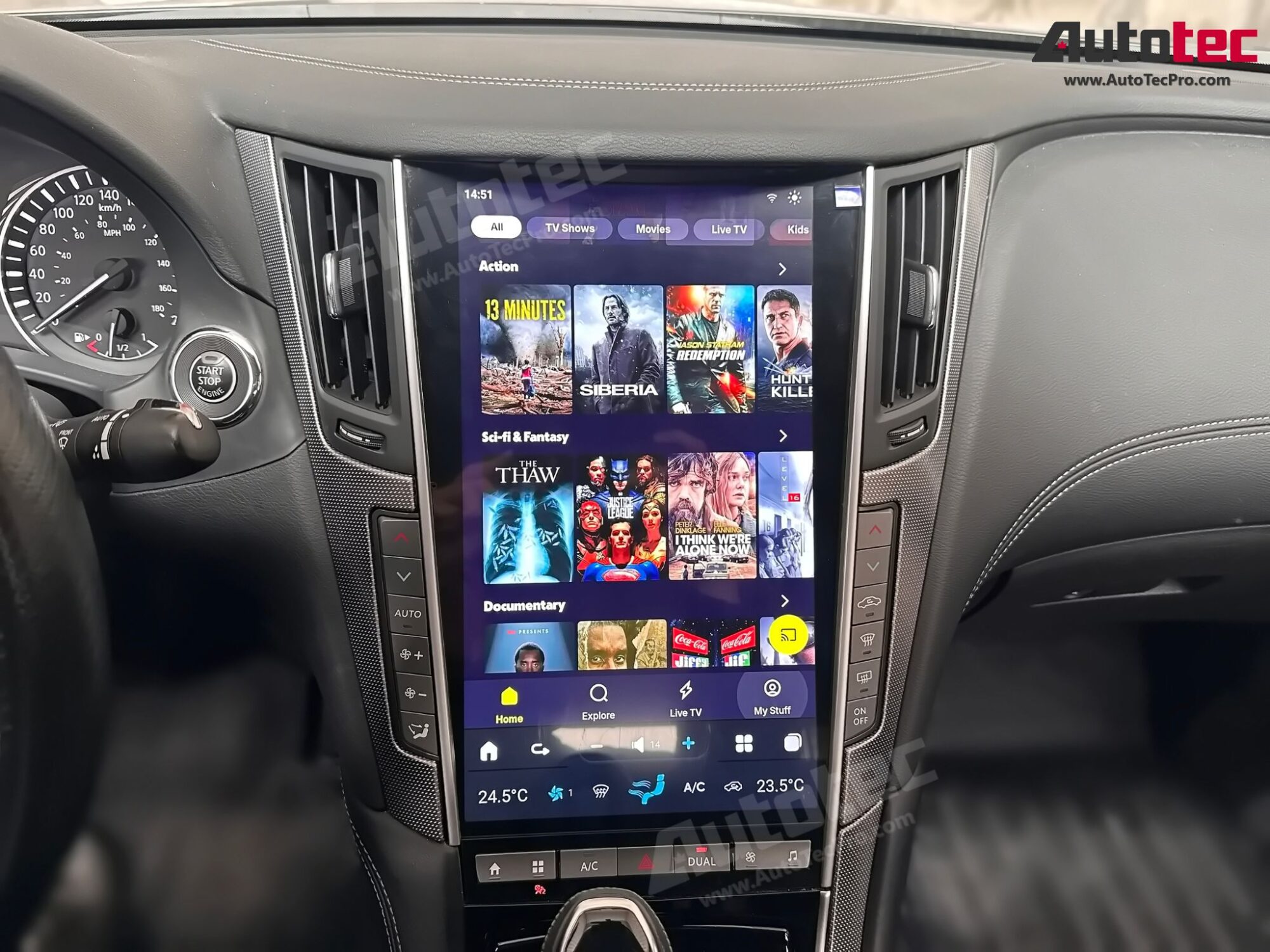 Infiniti Q50 / Q60 (2020 – 2023) 13.6″ (Mark 7) IPS HD 1080P Touch-Screen Navigation & Infotainment System | Android 13 | GPS | BT | Wifi | 4G LTE | CarPlay