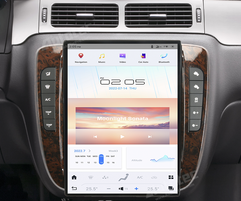 Chevrolet Tahoe / Suburban / Silverado / Avalanche / GMC Yukon / Sierra (2007 – 2014) 13.8″ IPS HD Touch-Screen Navigation & Infotainment System | Android 13 | GPS | BT | Wifi | CarPlay | Android Auto | 4G LTE