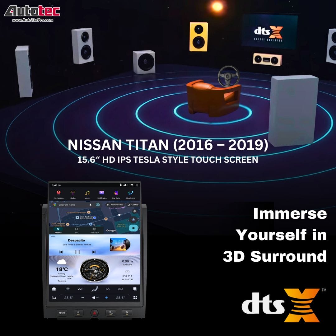 Nissan Titan (2016 – 2019) 15.6″ HD IPS Touch-Screen Navigation & Infotainment System | Android 13 | GPS | BT | Wifi | CarPlay | DSP | 4G LTE