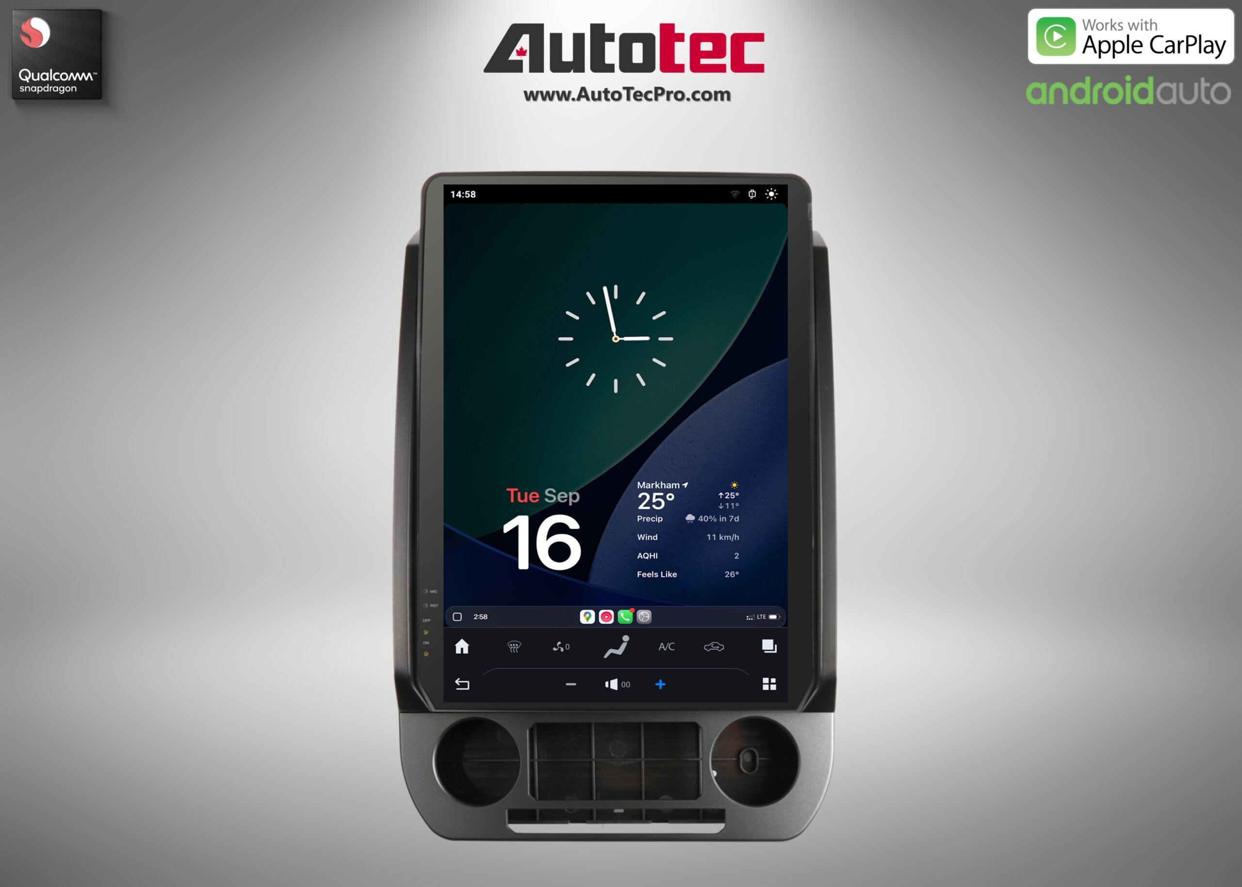 Ford F250 | F350 | F450 (2017 – 2022) 14.4″ IPS QHD 2K Touch-Screen Navigation & Infotainment System | Android 13 | GPS | BT | Wifi | CarPlay | SYNC | 4G LTE