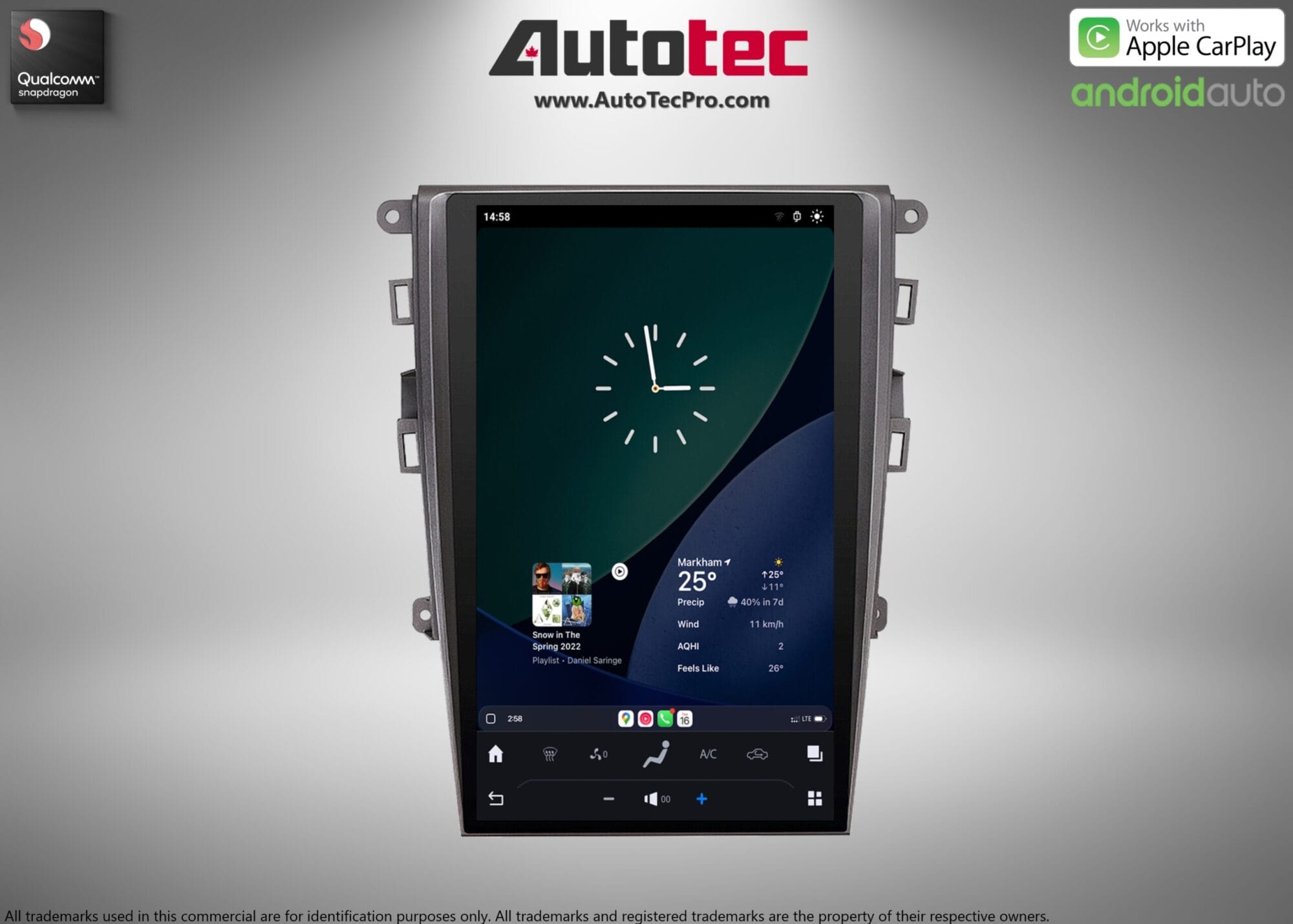 Ford Fusion (2013 – 2020) 13.6″ IPS HD Touch-Screen Android Navigation System | Android 13 | GPS | BT | Wifi | CarPlay | SYNC | 4G LTE