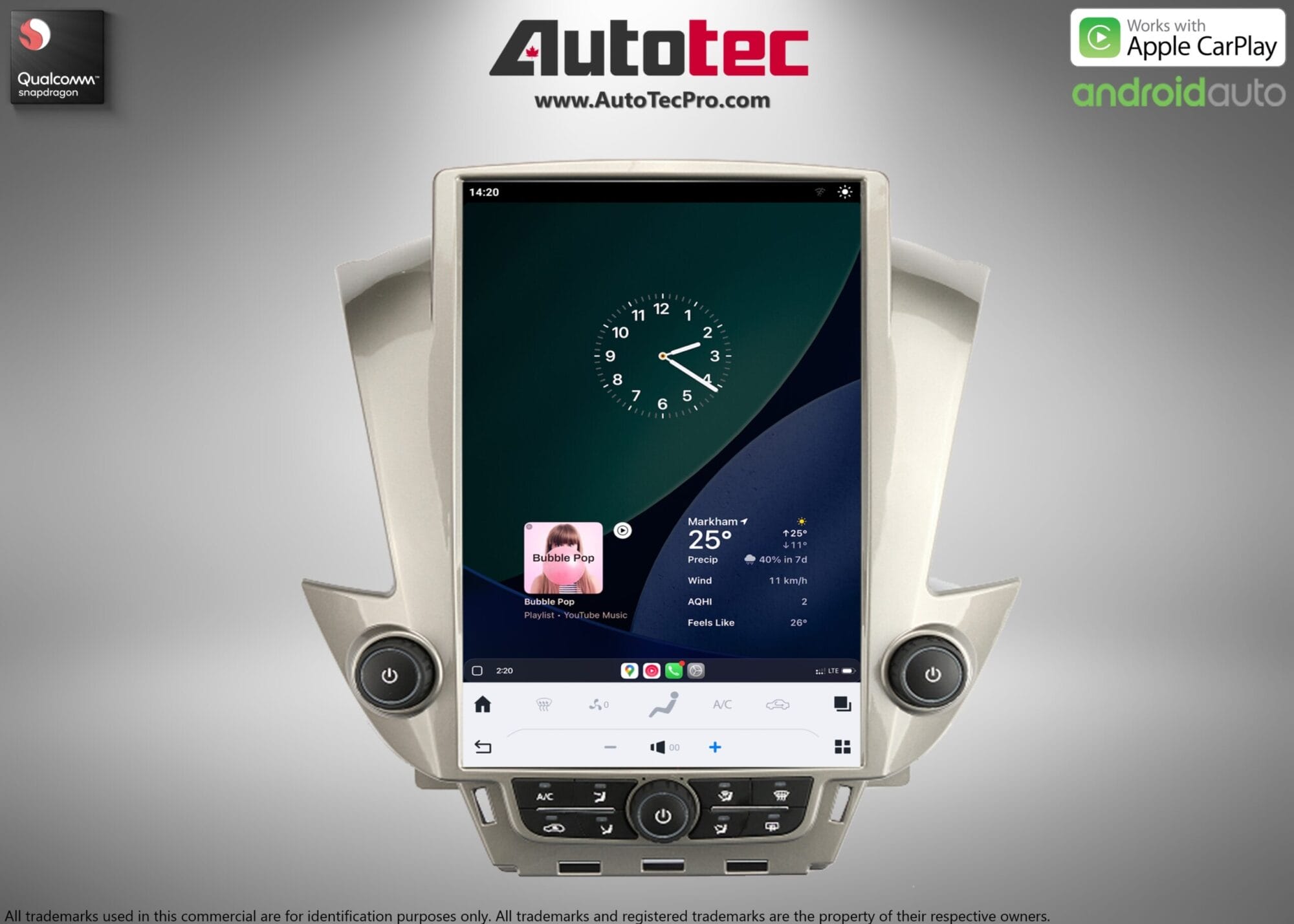 Chevrolet Tahoe / Suburban / GMC Yukon (2015 – 2020) 15.6″ IPS QHD 2K Touch-Screen Navigation & Infotainment System | Android 13 | GPS | BT | Wifi | CarPlay | Onstar | 4G LTE