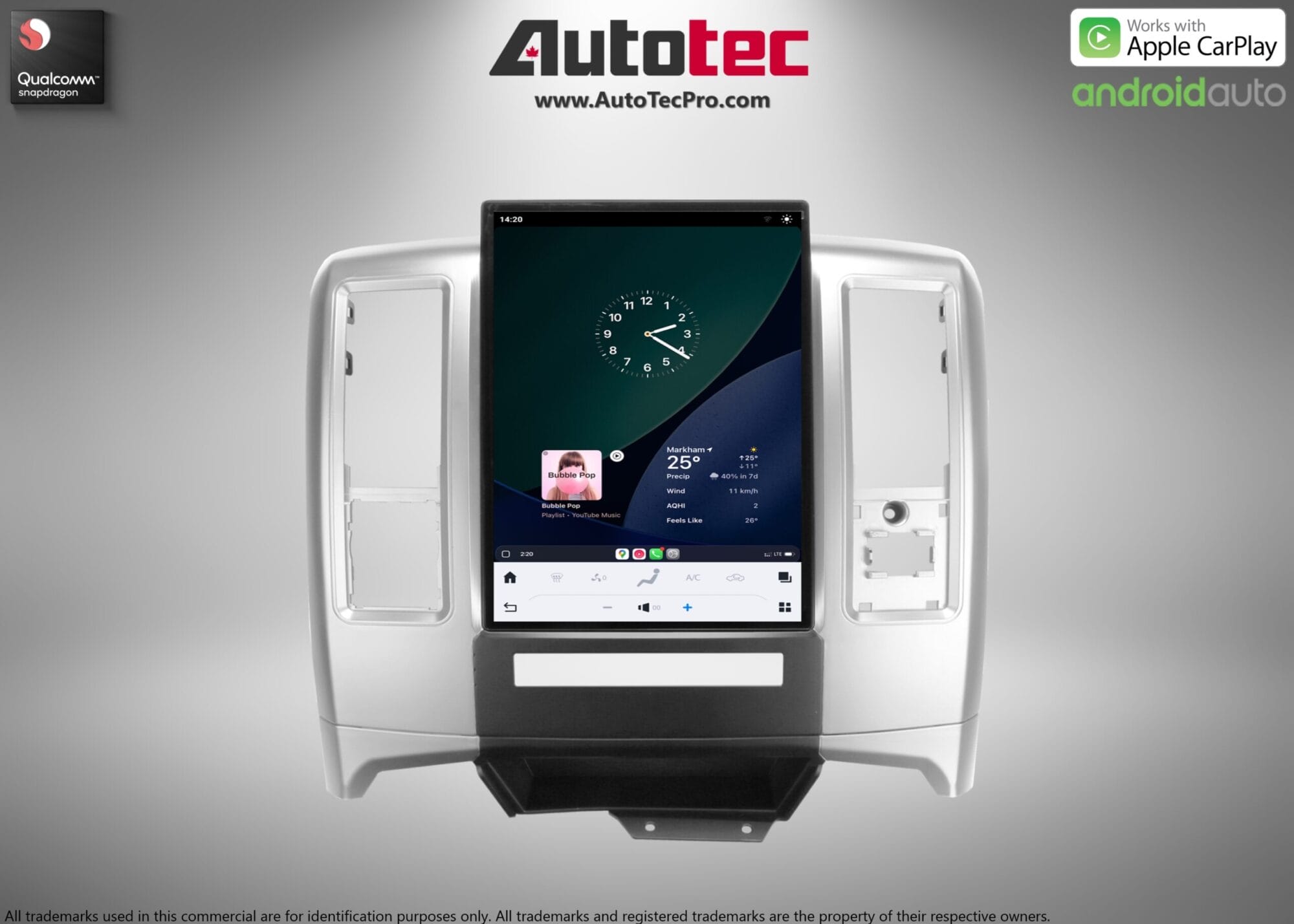 Dodge RAM (2009 – 2012) 13.8″ HD Tesla-Style Navigation & Infotainment System | Android 13 | GPS | BT | Wifi | CarPlay | Android Auto | 4G LTE