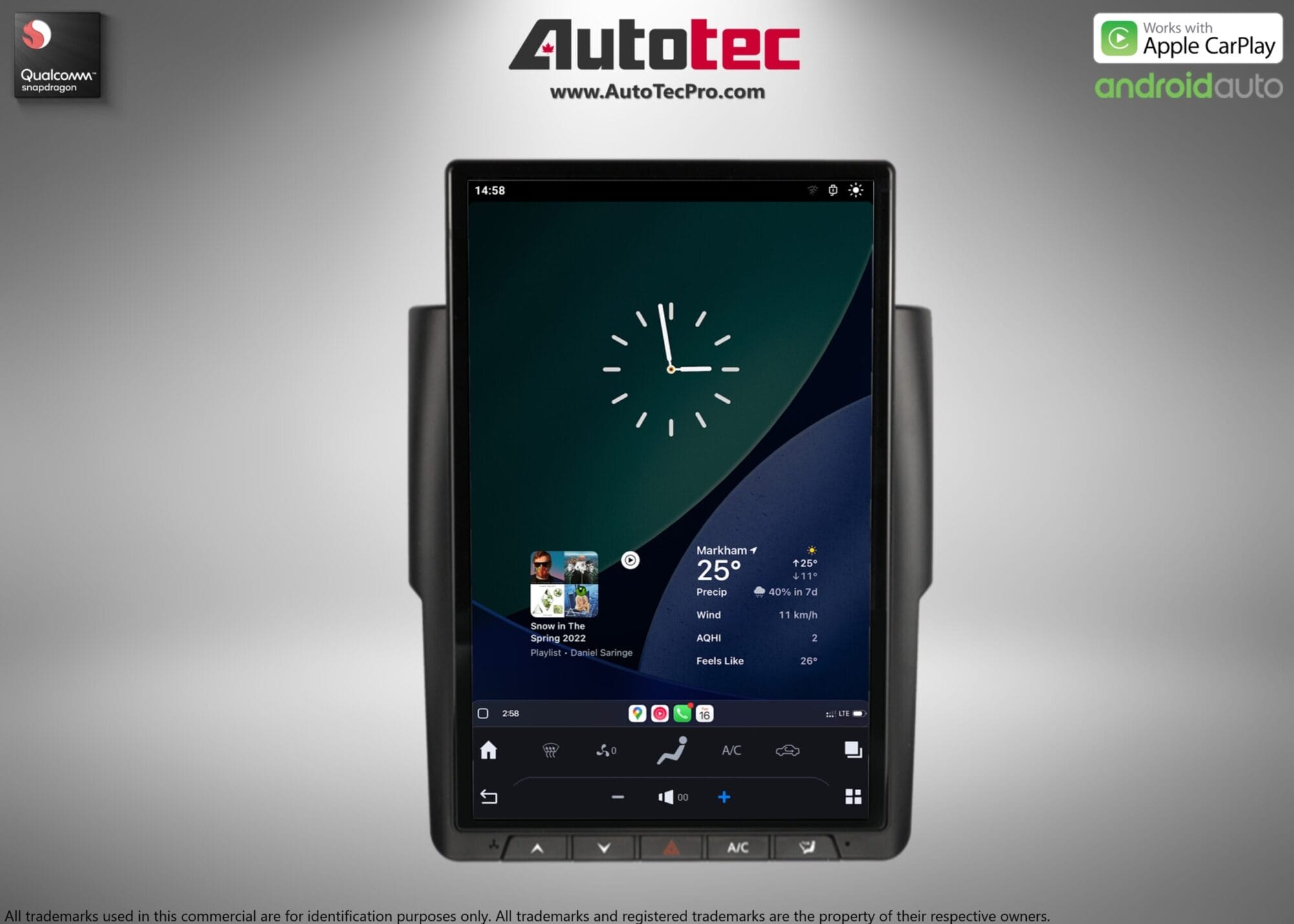 Dodge RAM (2013 – 2018) 14.4″ IPS QHD 2K Touch-Screen Android Navigation System | Android 13 | GPS | BT | Wifi | CarPlay | Android Auto | 4G LTE