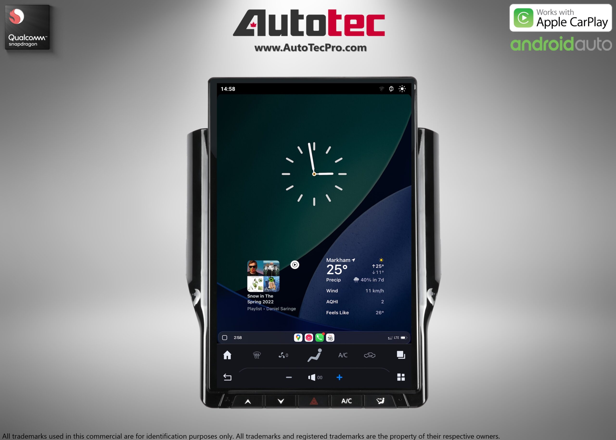 Dodge RAM (2019 – 2024) 14.4″ IPS QHD 2K Touch-Screen Android Navigation System | Android 13 | GPS | BT | Wifi | CarPlay | Android Auto | 4G LTE
