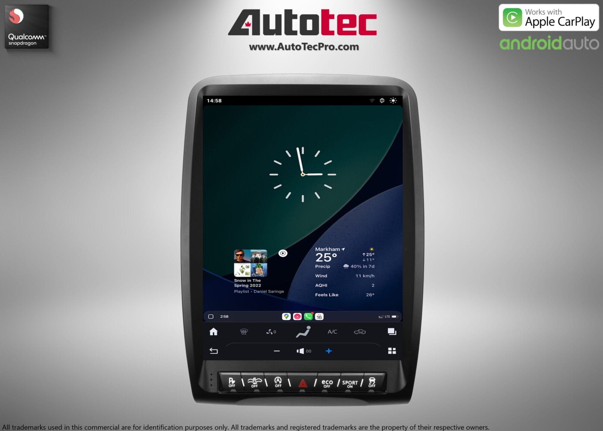 Dodge Durango (2014 – 2020) 13.8″ IPS HD Touch-Screen Android Navigation System | Android 13 | GPS | BT | Wifi | CarPlay | Android Auto | 4G LTE