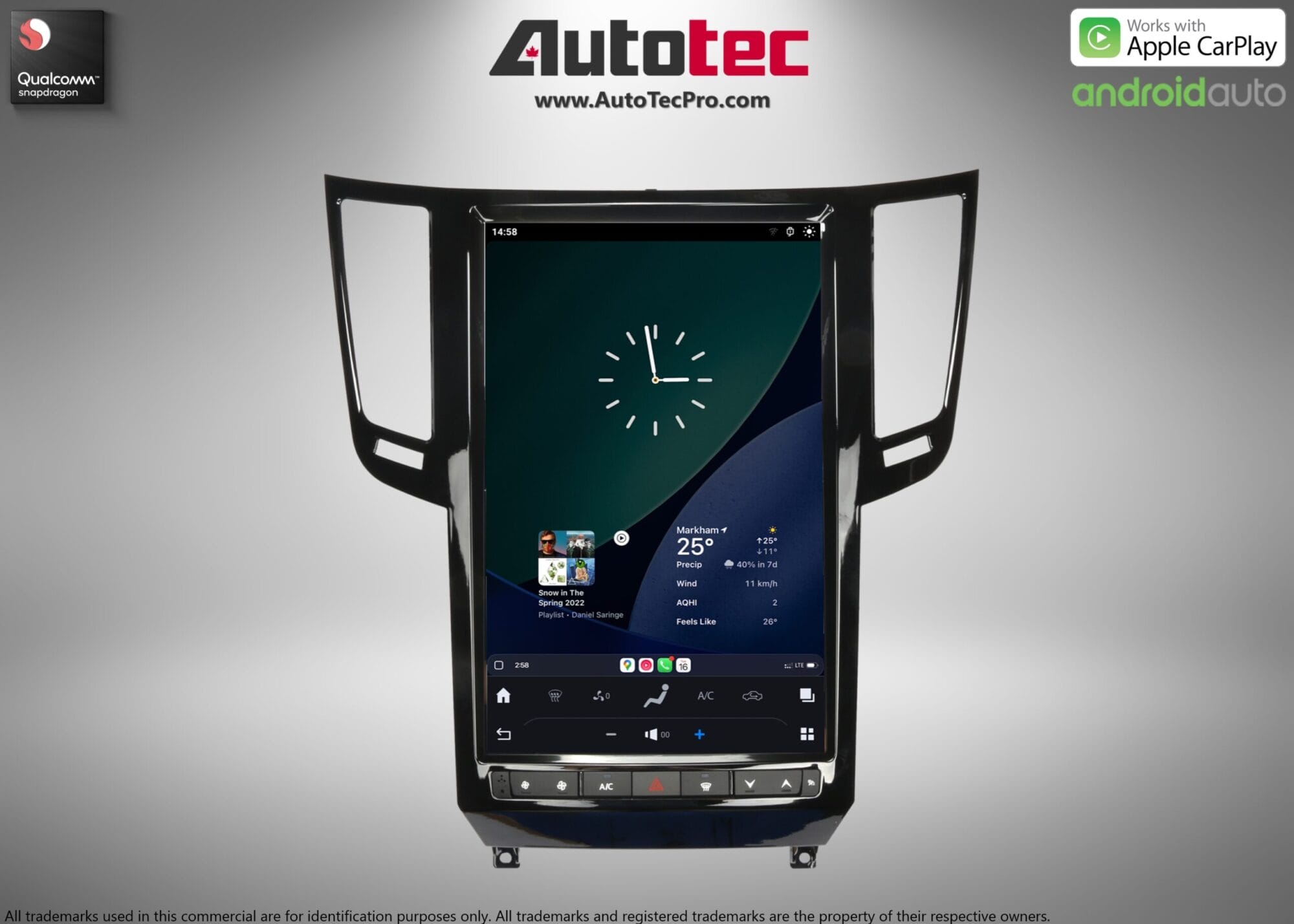 Infiniti FX25, FX35, FX37, FX45, FX50, QX70 14.4” HD IPS Touch-Screen Navigation & Infotainment System | Android 13 | GPS | BT | WiFi | Camera | CarPlay