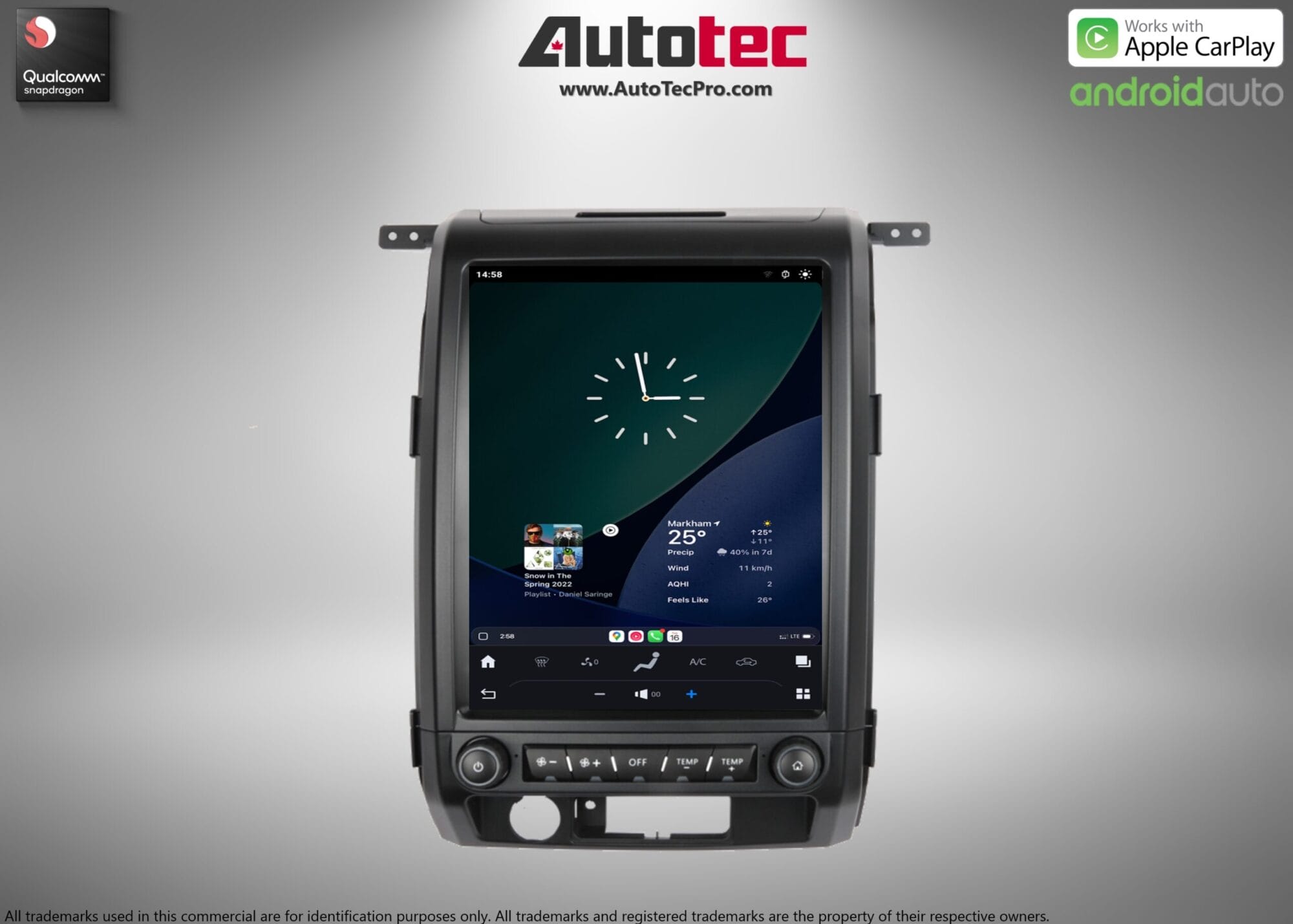 Ford F150 (2009 – 2014)  12.1″ IPS HD Touch-Screen Android Navigation System | Android 13 | GPS | BT | Wifi | CarPlay | Android Auto | 4G LTE