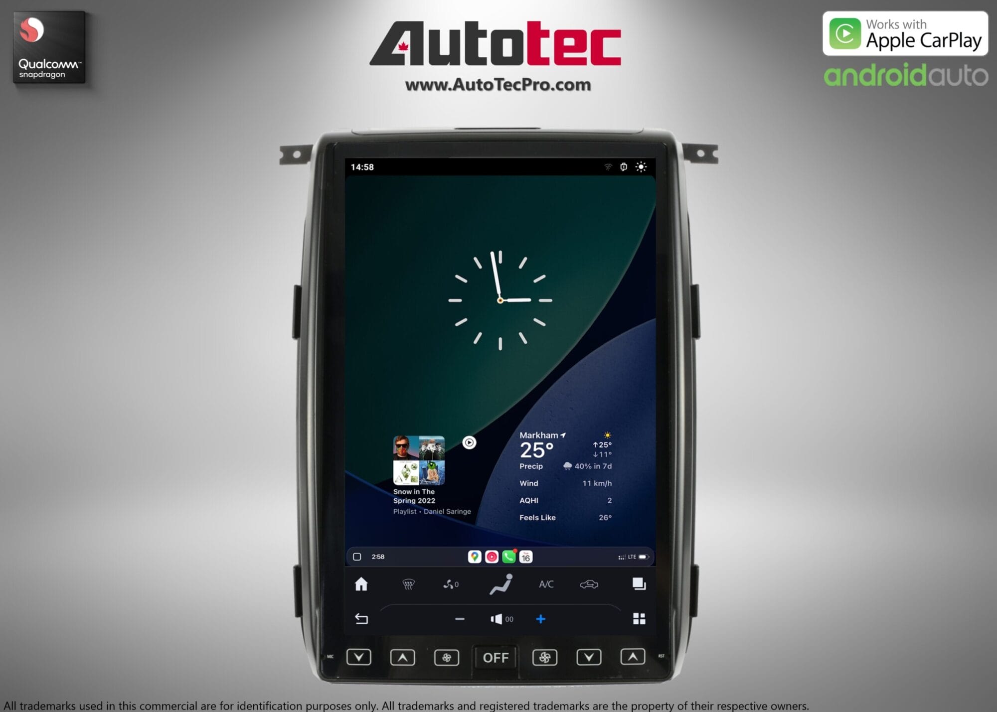 Ford F150 (2009 – 2014) 14.4″ IPS QHD 2K Touch-Screen Android Navigation System | Android 13 | GPS | BT | Wifi | CarPlay | Android Auto | 4G LTE