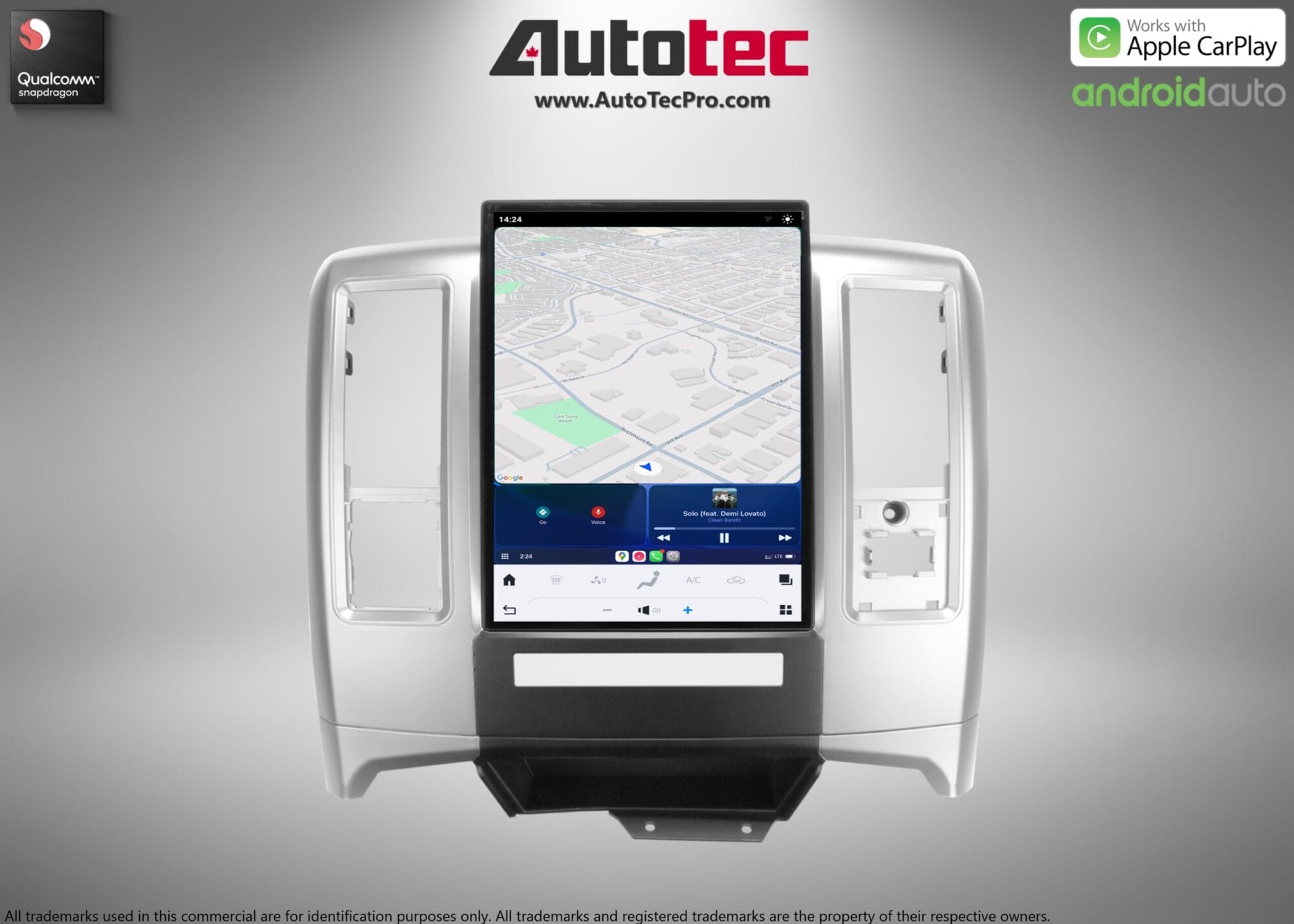 Dodge RAM (2009 – 2012) 13.8″ HD Tesla-Style Navigation & Infotainment System | Android 13 | GPS | BT | Wifi | CarPlay | Android Auto | 4G LTE