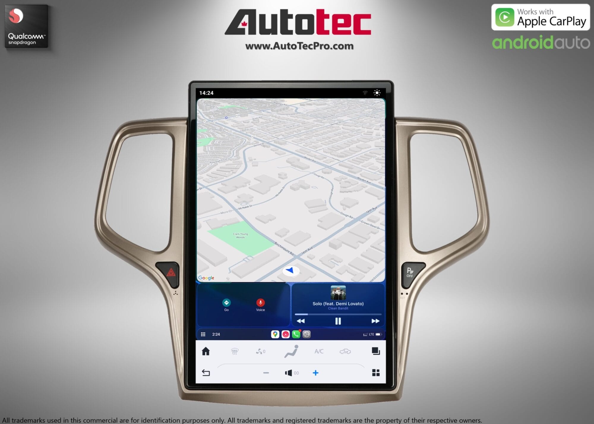 Jeep Grand Cherokee (2014 – 2021) 14.4″ IPS QHD 2K Touch-Screen Android Navigation System | Android 13 | GPS | BT | Wifi | CarPlay | Android Auto | 4G LTE