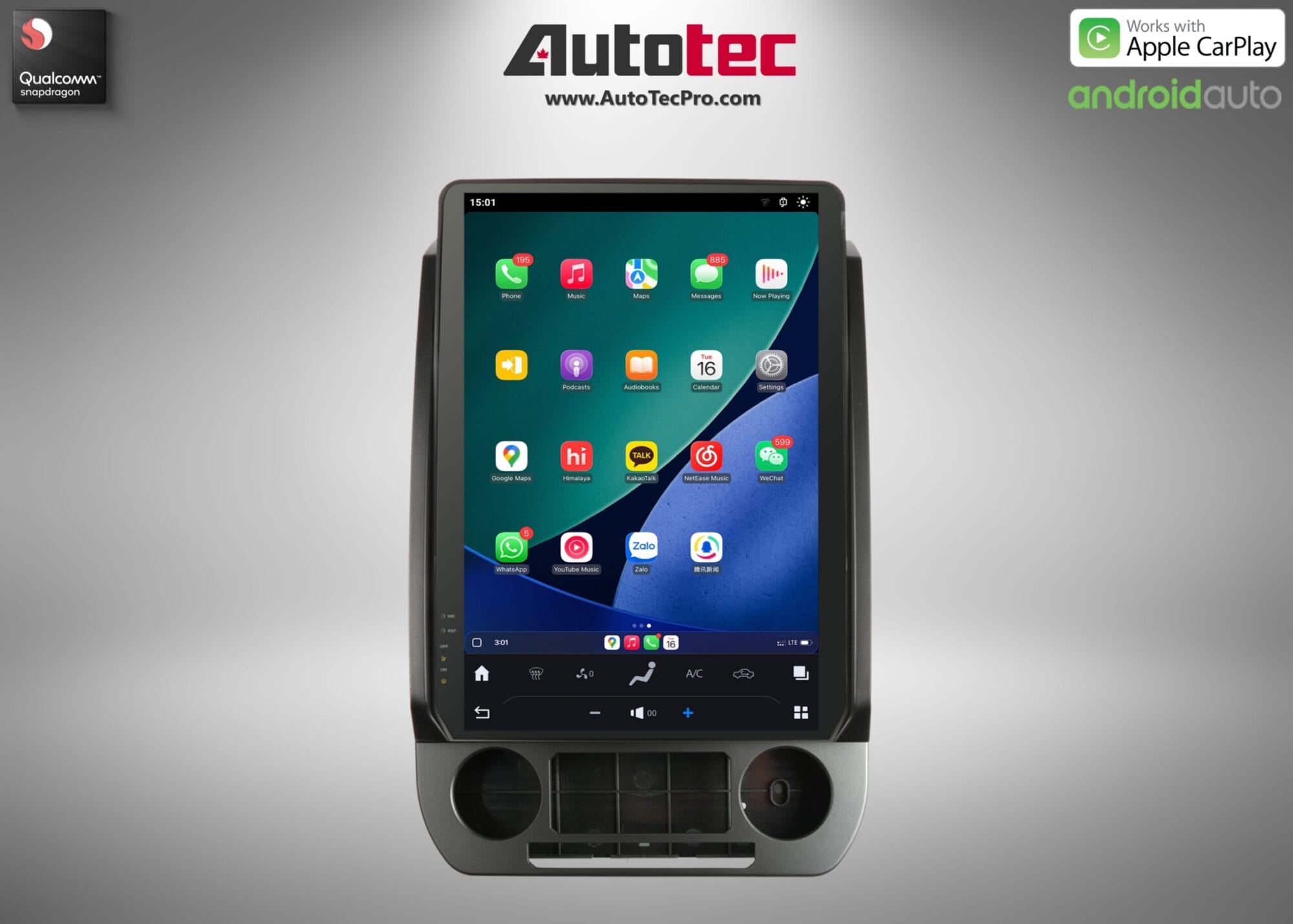 Ford F150 (2015 – 2021) 14.4″ IPS QHD 2K Touch-Screen Navigation & Infotainment System | Android 13 | GPS | BT | Wifi | CarPlay | SYNC | 4G LTE