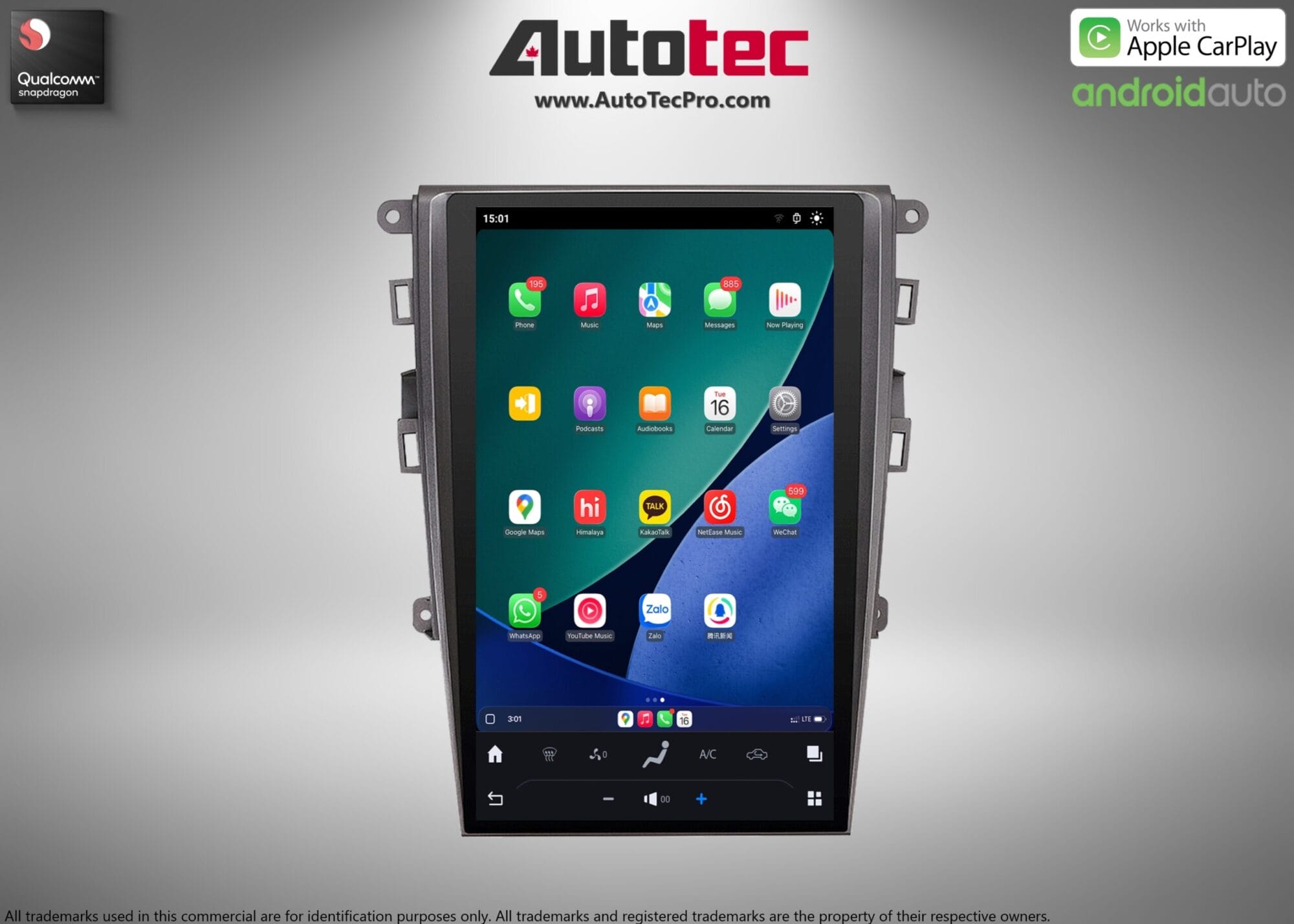 Ford Fusion (2013 – 2020) 13.6″ IPS HD Touch-Screen Android Navigation System | Android 13 | GPS | BT | Wifi | CarPlay | SYNC | 4G LTE