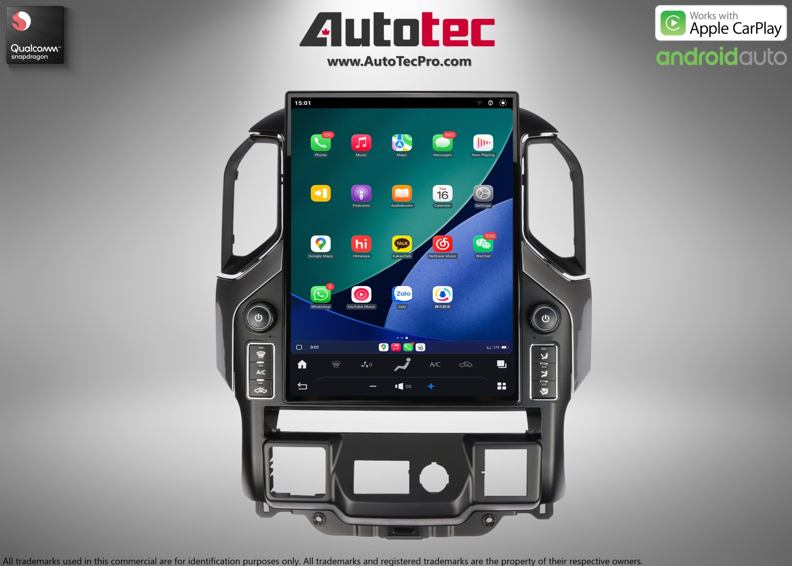 Chevrolet Silverado / GMC Sierra (2019 – 2025) 15.6″ IPS QHD 2K Touch-Screen Navigation & Infotainment System | Android 13 | GPS | BT | Wifi | CarPlay | Onstar | 4G LTE