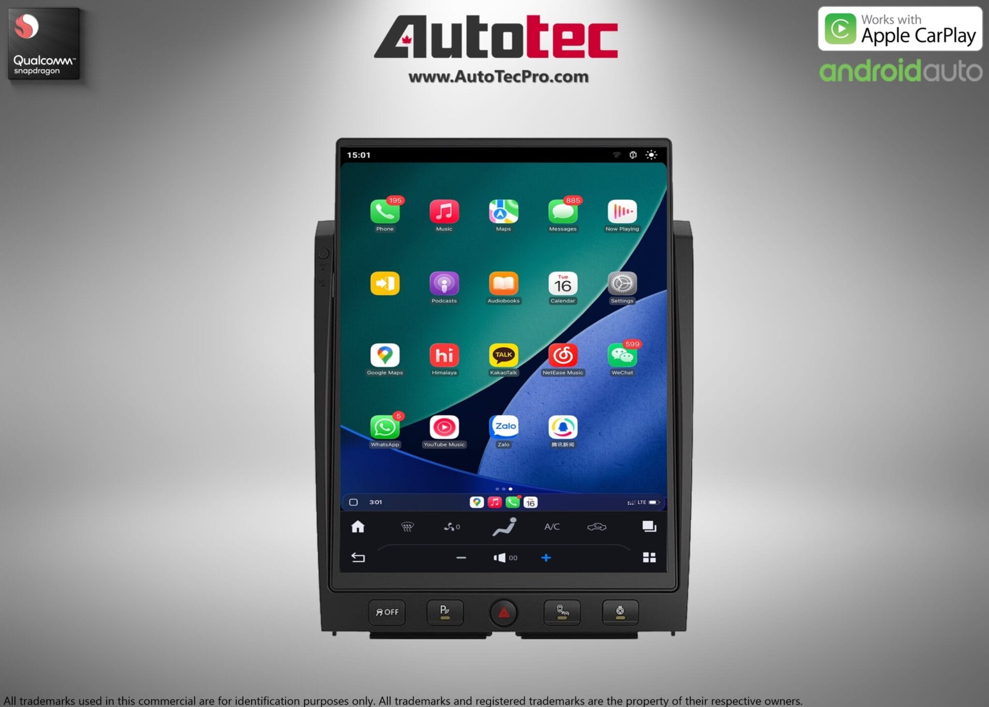 Nissan Titan (2016 – 2019) 15.6″ HD IPS Touch-Screen Navigation & Infotainment System | Android 13 | GPS | BT | Wifi | CarPlay | DSP | 4G LTE