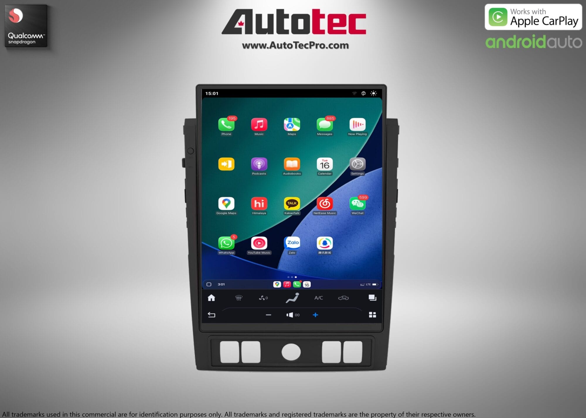 Nissan Titan (2020 – 2025) 15.6″ HD IPS Touch-Screen Navigation & Infotainment System | Android 13 | GPS | BT | Wifi | CarPlay | DSP | 4G LTE