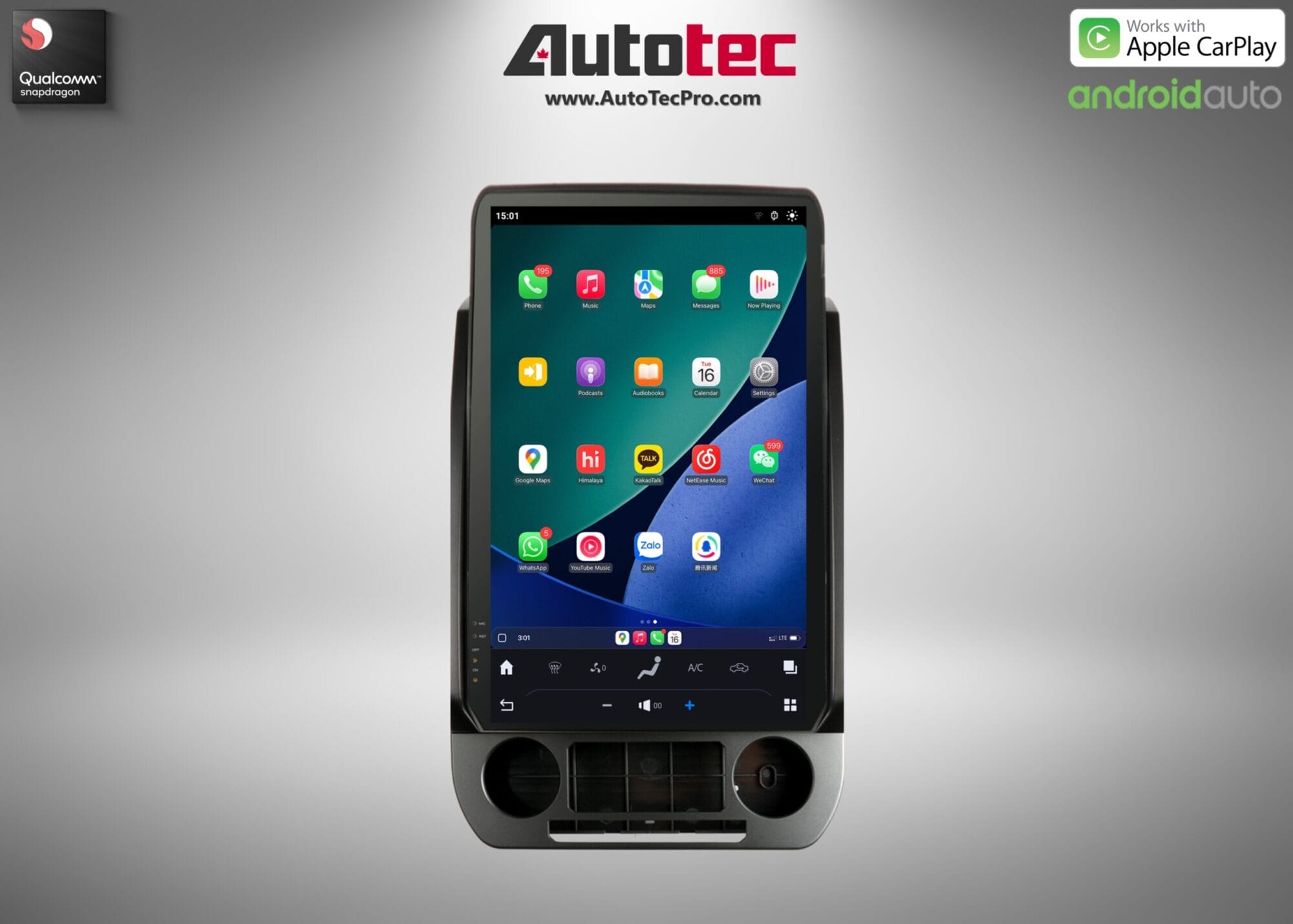 Ford F150 F250 F350 F450 (2015 – 2021) 17″ IPS HD Touch-Screen Navigation & Infotainment System | Android 13 | GPS | BT | Wifi | CarPlay | SYNC | 4G LTE